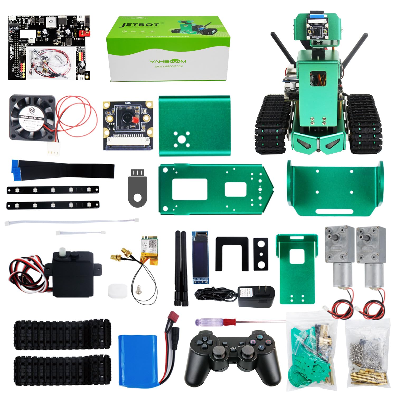 Yahboom Jetson Nano Robot Kit - AI Smart Robotic Car with 3DOF Camera, STEM Programmable Electronics for Adults | DIY Science Project, Autopilot Tank Chassis (Jetbot Without Jetson Nano) | Perfect for AI Learning, Robotics Education & STEM Projects