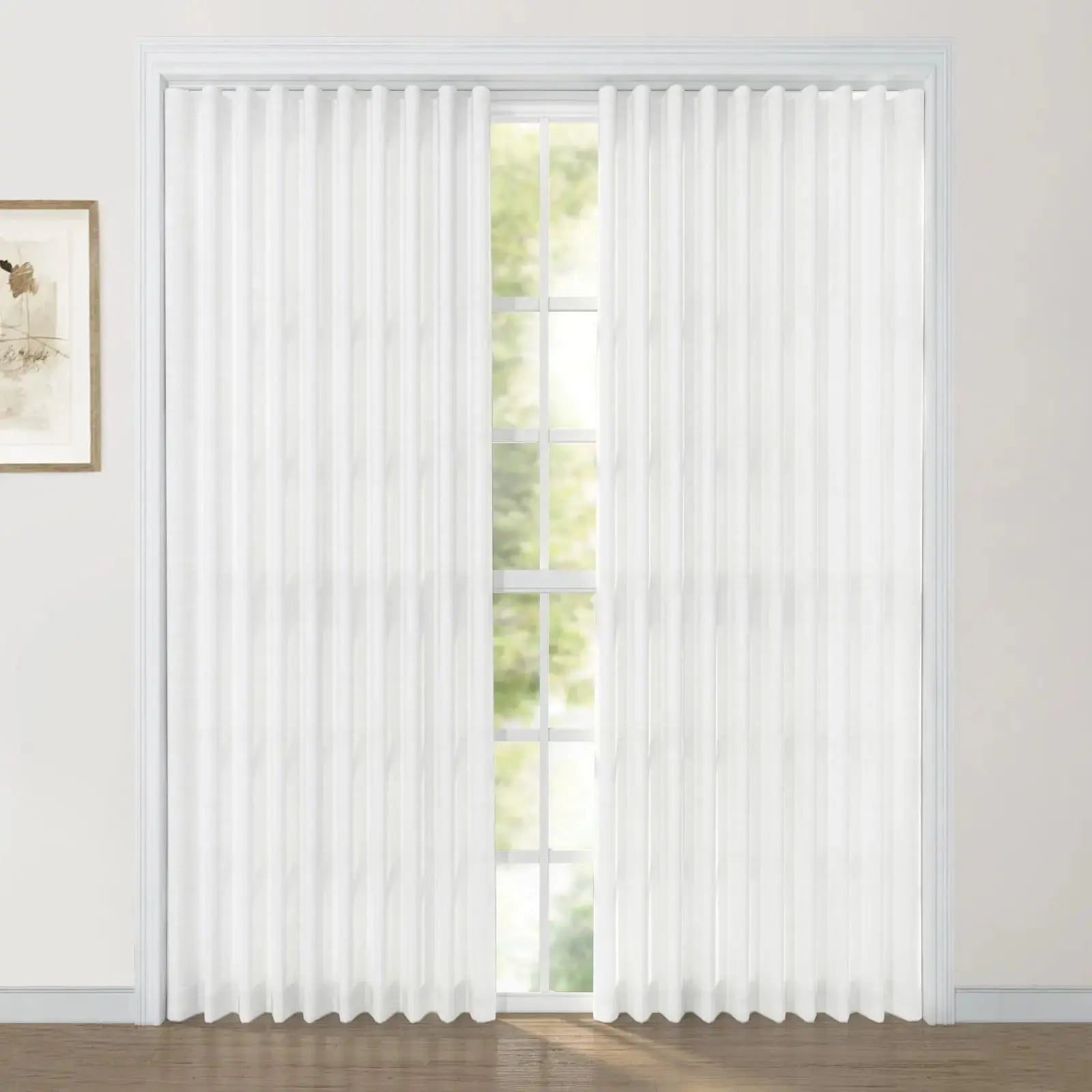 Liz Linen Ripple Fold Drapery Curtains - Elegant Window Treatments for Living Room & Bedroom Decor
