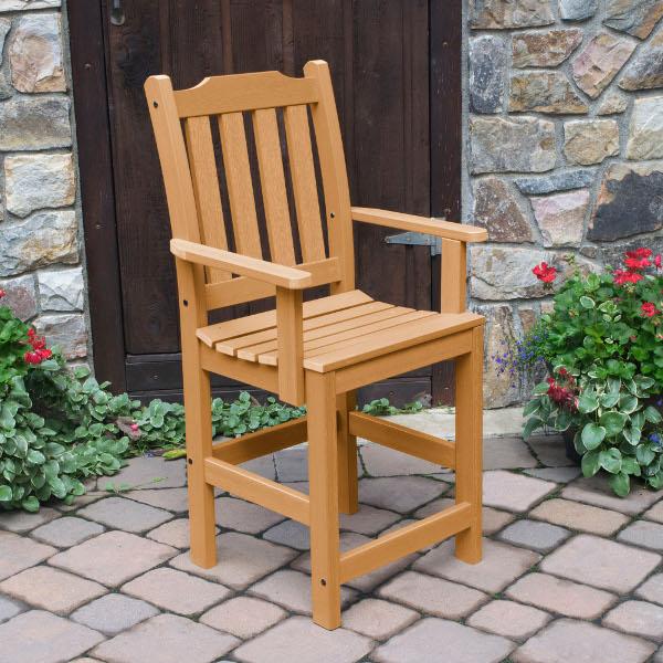 Lehigh Counter Height Outdoor Armchair - Patio Bar Stool with Weather-Resistant Design for Backyard, Deck, and Poolside Use