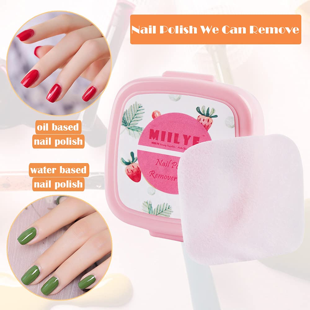 80pcs Acetone Nail Polish Remover Wipes & 100pcs Nail Polish Remover Foil Wraps - Quick & Easy Nail Care for Salon, Home & Travel Use