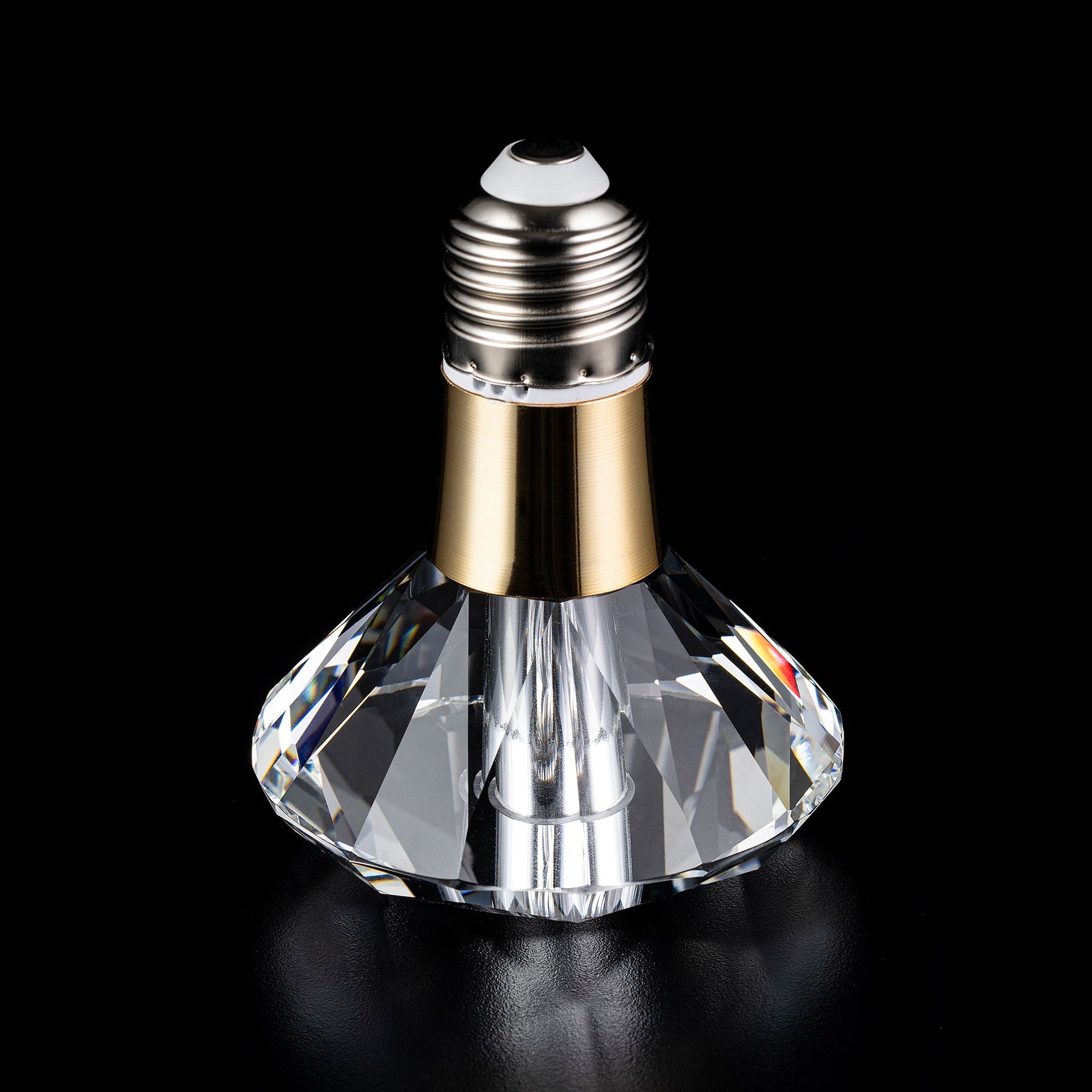 Premium Round Diamond Crystal LED Light Bulb - Large Size, Energy Efficient, Warm White Light - Perfect for Chandeliers, Ceiling Fixtures & Home Decor Lighting