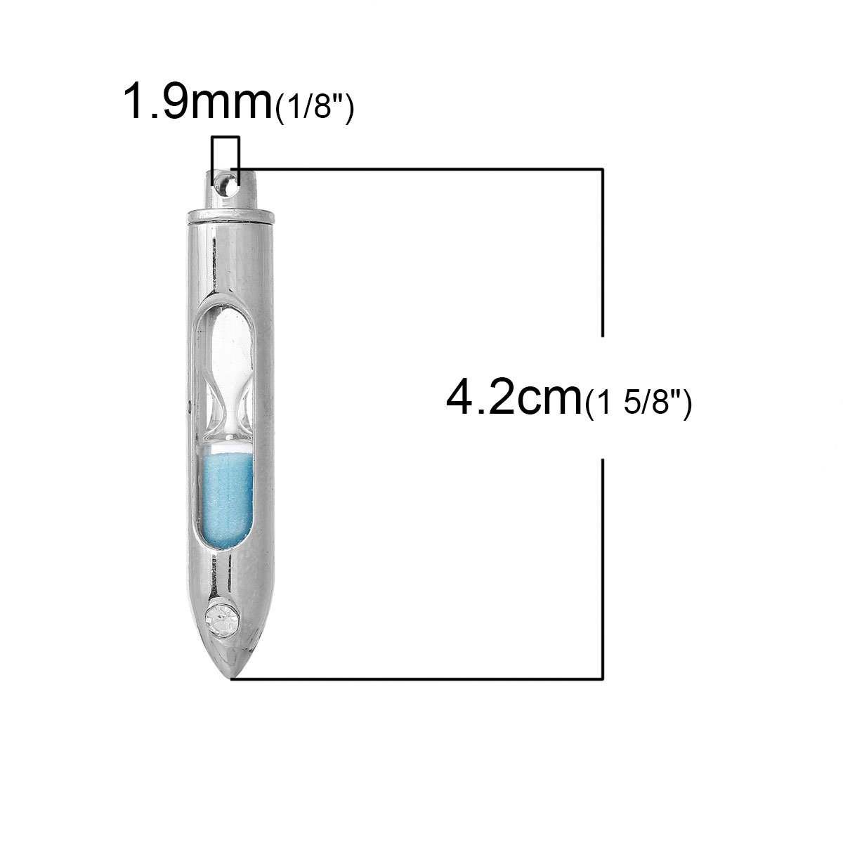 Elegant Sparkling Sand Glass Silver Bullet Charm Pendant Necklace for Women - Perfect for Parties, Date Nights & Fashion Accessories