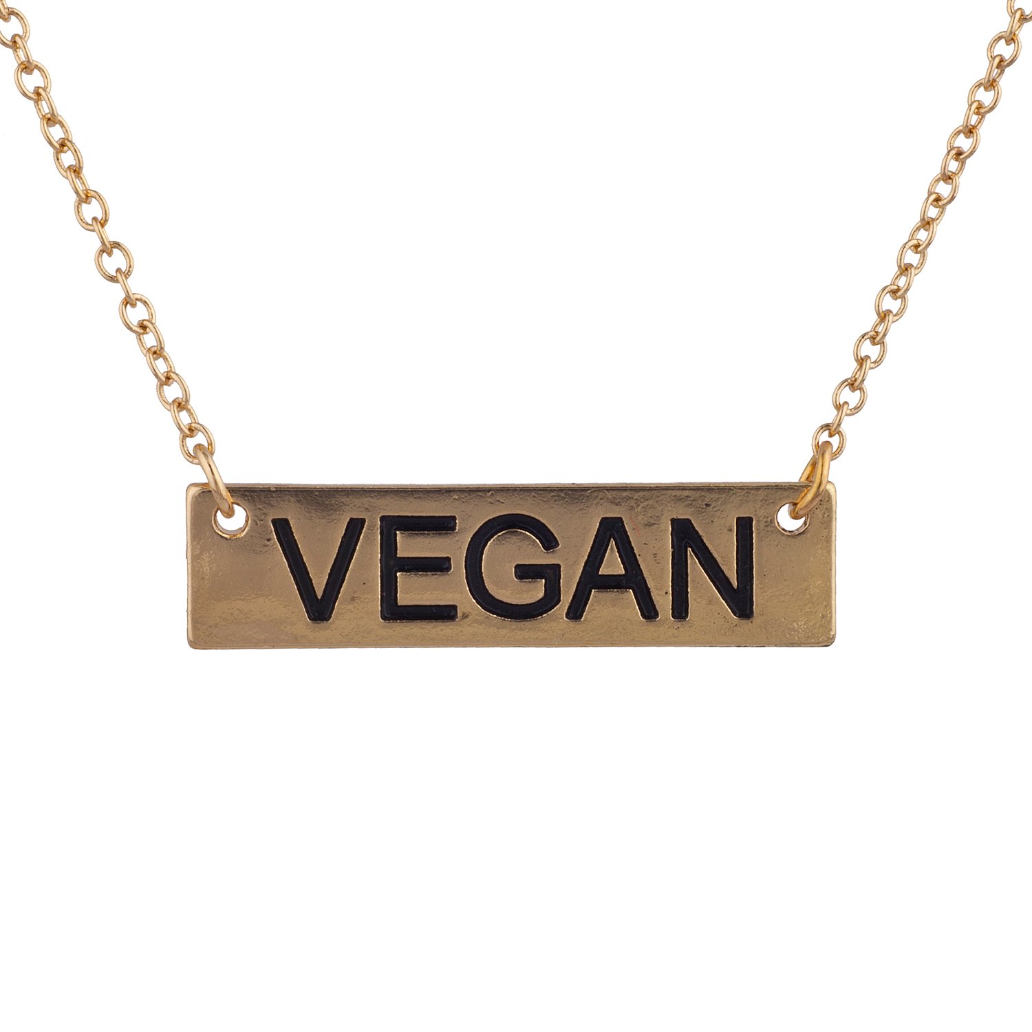Gold Tone Personalized Bar Pendant Necklace for Women - Vegan Jewelry Gift for Her - Perfect for Birthdays, Anniversaries & Everyday Elegance