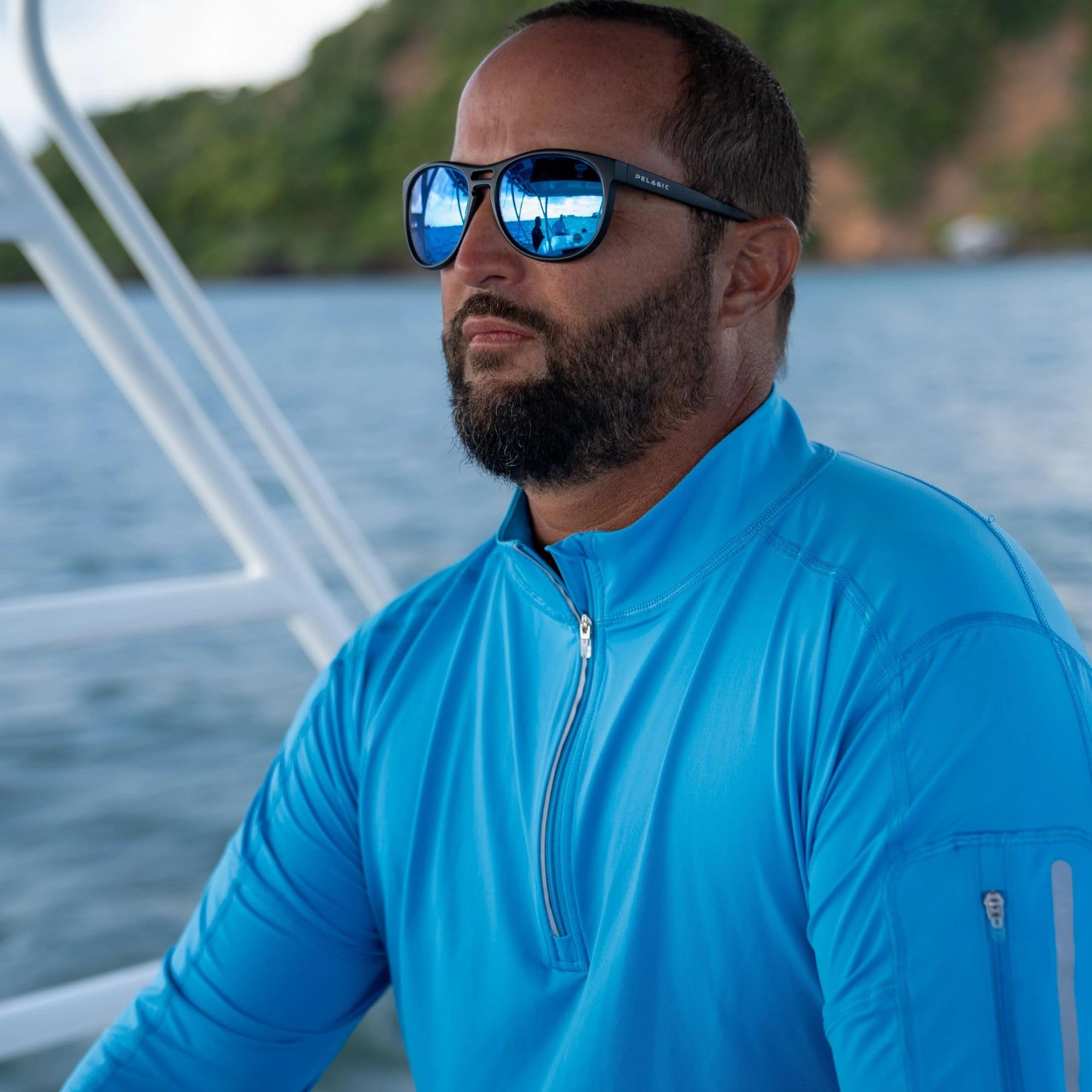 Men's UPF 50+ Sun Protection Mock Zip Active Top - Lightweight Quick-Dry UV Shirt for Hiking, Running & Outdoor Sports