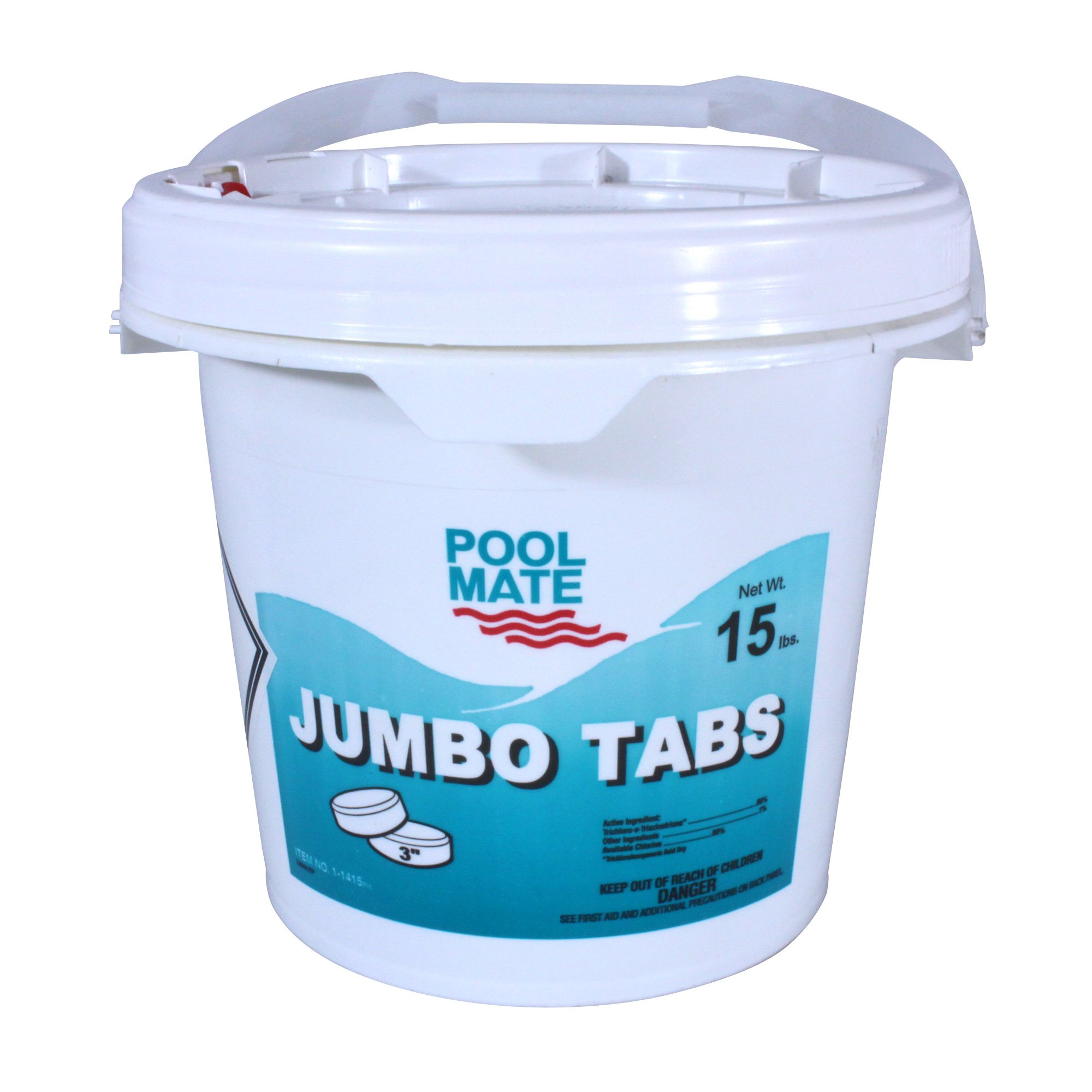 Pool Mate 1-1415 3-Inch Chlorine Tablets (15-Pounds) - Swimming Pool Water Sanitizer & Algae Prevention for Crystal Clear Water