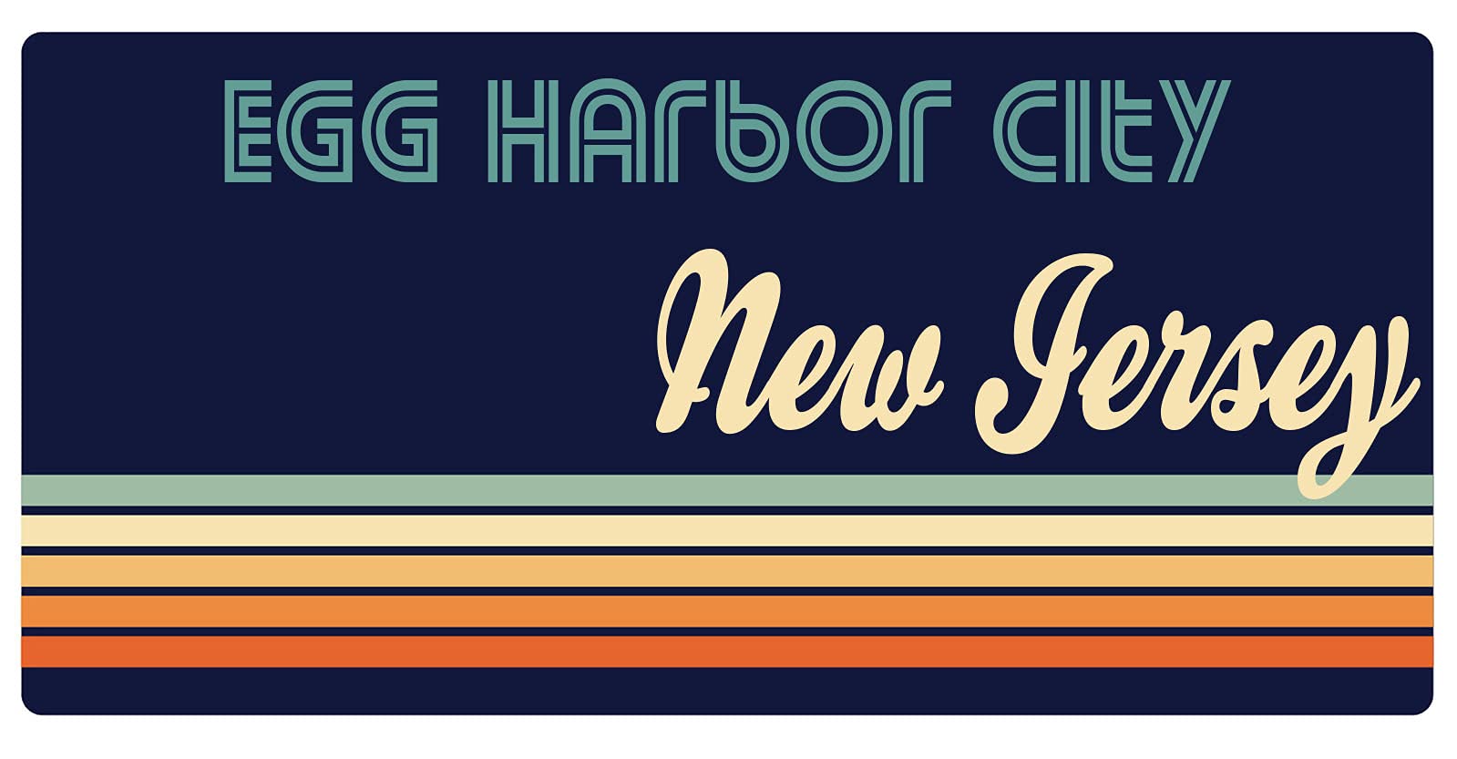 Egg Harbor City New Jersey 5 x 2.5-Inch Retro Fridge Magnet - Vintage Souvenir & Decorative Refrigerator Magnet for Home, Office, or Travel Memories