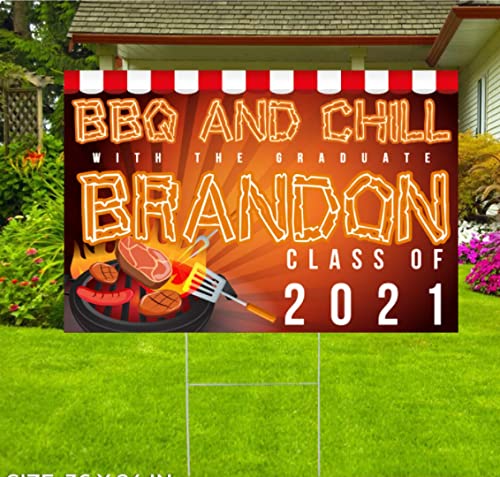 2021 Graduation Yard Sign - Outdoor Lawn Decor for Graduation Parties, BBQ Celebrations & Backyard Events - Class of 2021 Graduate Party Sign