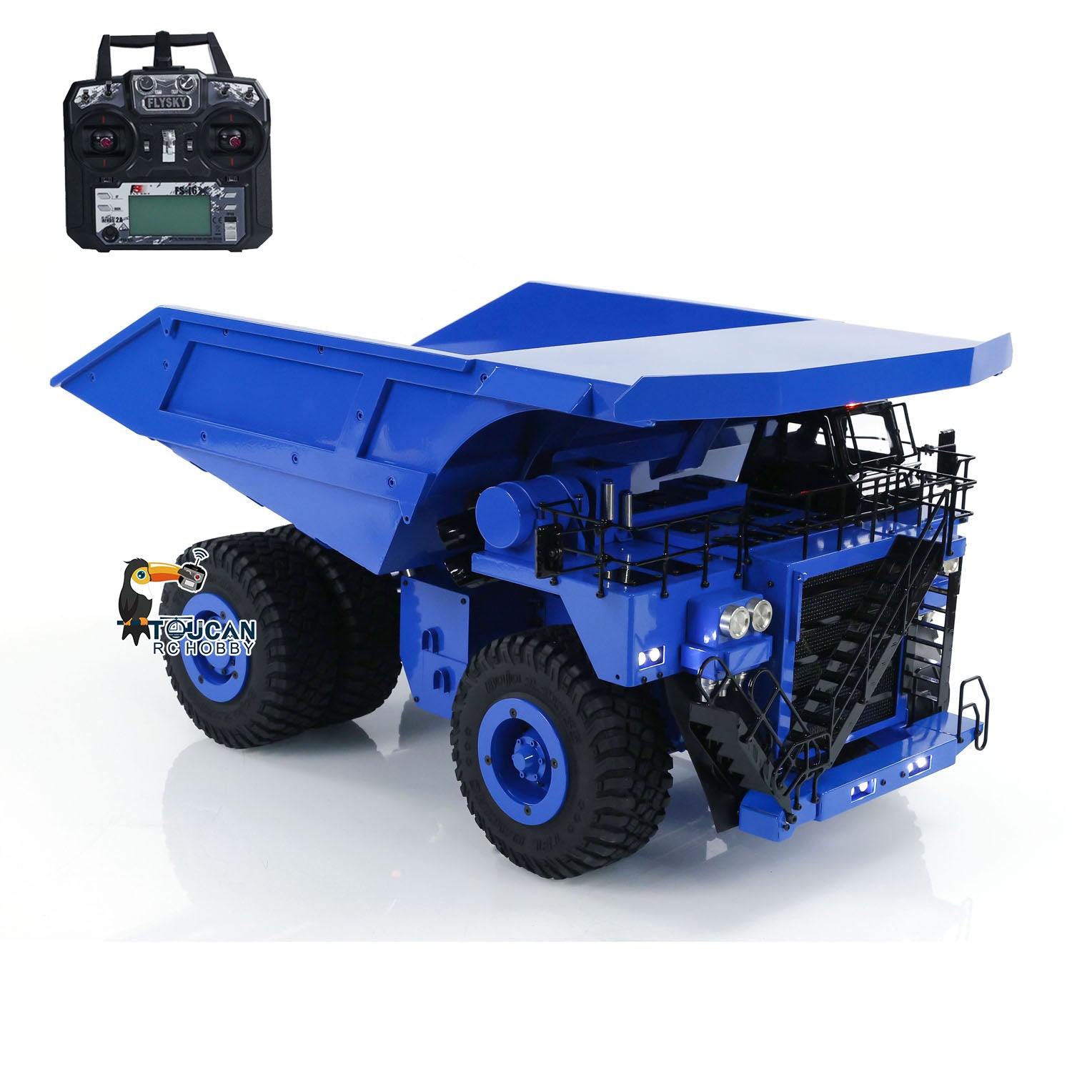 1/20 Scale 793D Radio Controlled Mining Truck - Assembled & Painted Metal Hydraulic Dump Truck Model with I6X Radio & Warning Lights - Perfect for Collectors, Construction Enthusiasts, and RC Hobbyists