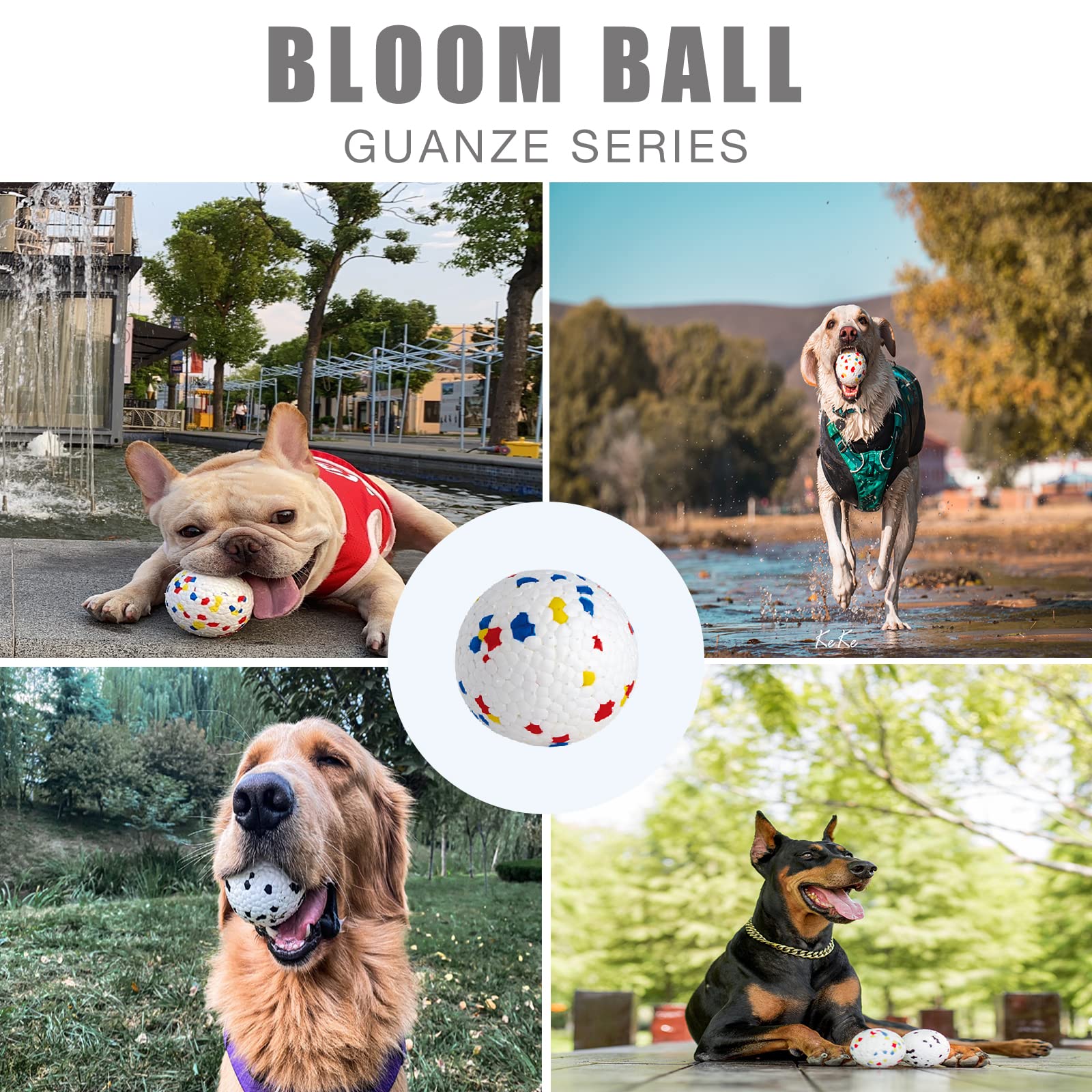 Indestructible Dog Ball Toys for Aggressive Chewers - Durable TPR Rubber Chew Toy, Floating & Bouncy Fetch Ball for Large Dogs - Perfect for Water Play, Outdoor Fetch Games & Power Chewers