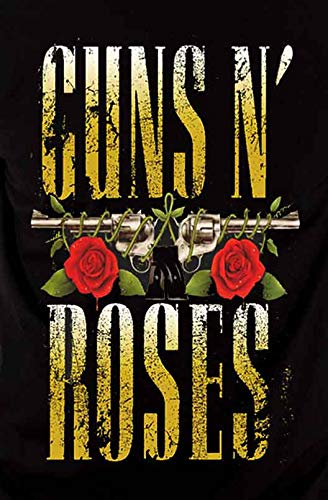 Official Guns N Roses Distressed Logo Vintage T-Shirt for Men - Black XXL | Rock Band Merchandise for Concerts & Casual Wear