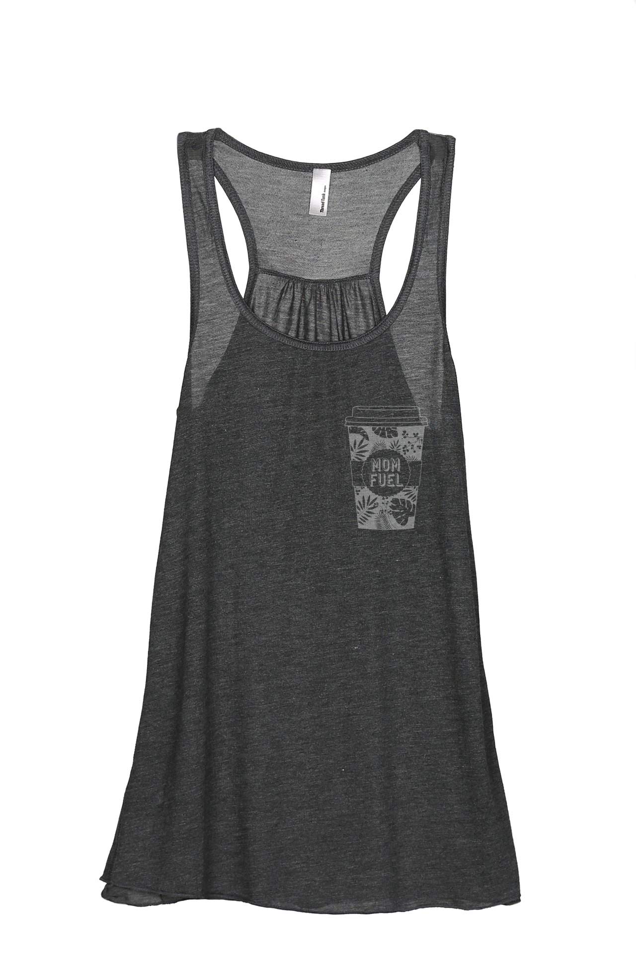 Mom Fuel Coffee Lover Women's Sleeveless Flowy Racerback Tank Top - Perfect for Casual Wear, Workouts & Coffee Dates