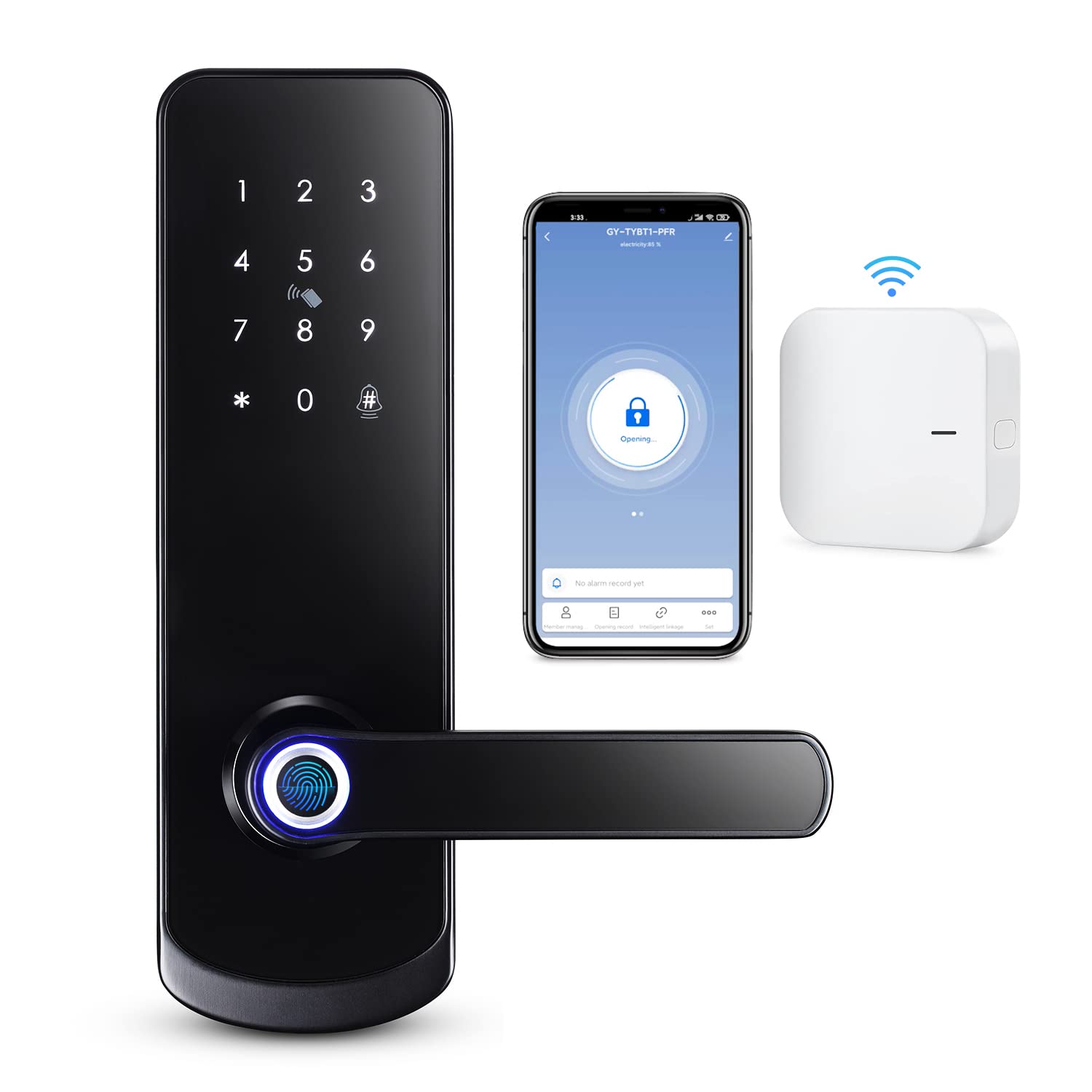 LOQRON Smart Lock with Wi-Fi Gateway - Keyless Entry Fingerprint Door Lock for Home Security | Remote Access via App, Auto-Lock & Voice Control | Perfect for Apartments, Vacation Homes & Airbnb Rentals