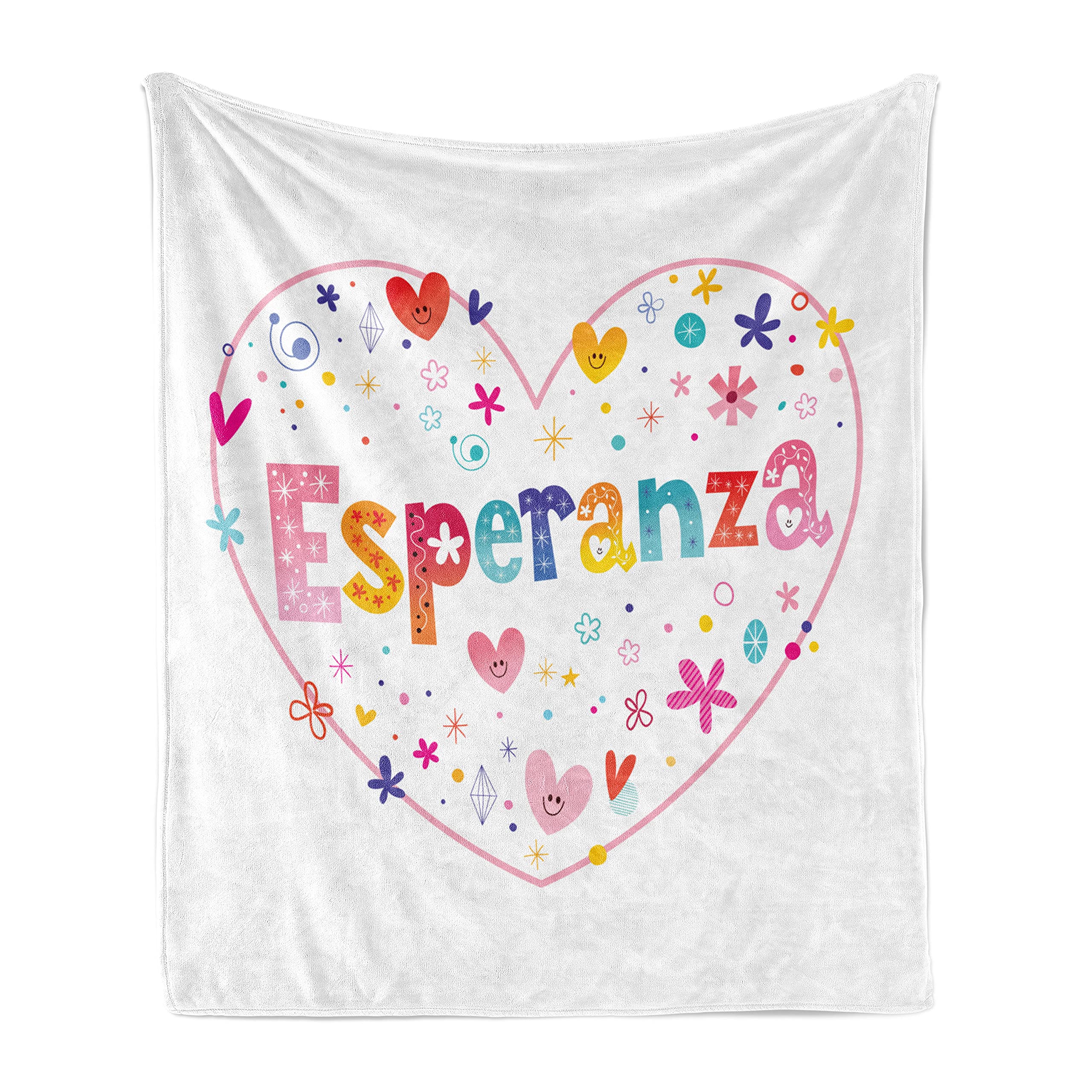 Ambesonne Floral Heart Spanish Throw Blanket - 70
