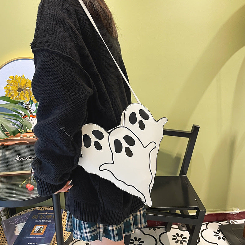 3D Cartoon Ghost Halloween Shoulder Bags for Women - Cute Crossbody Phone Purse with Funny Design | Perfect for Trick-or-Treating, Costume Parties & Spooky Outfits