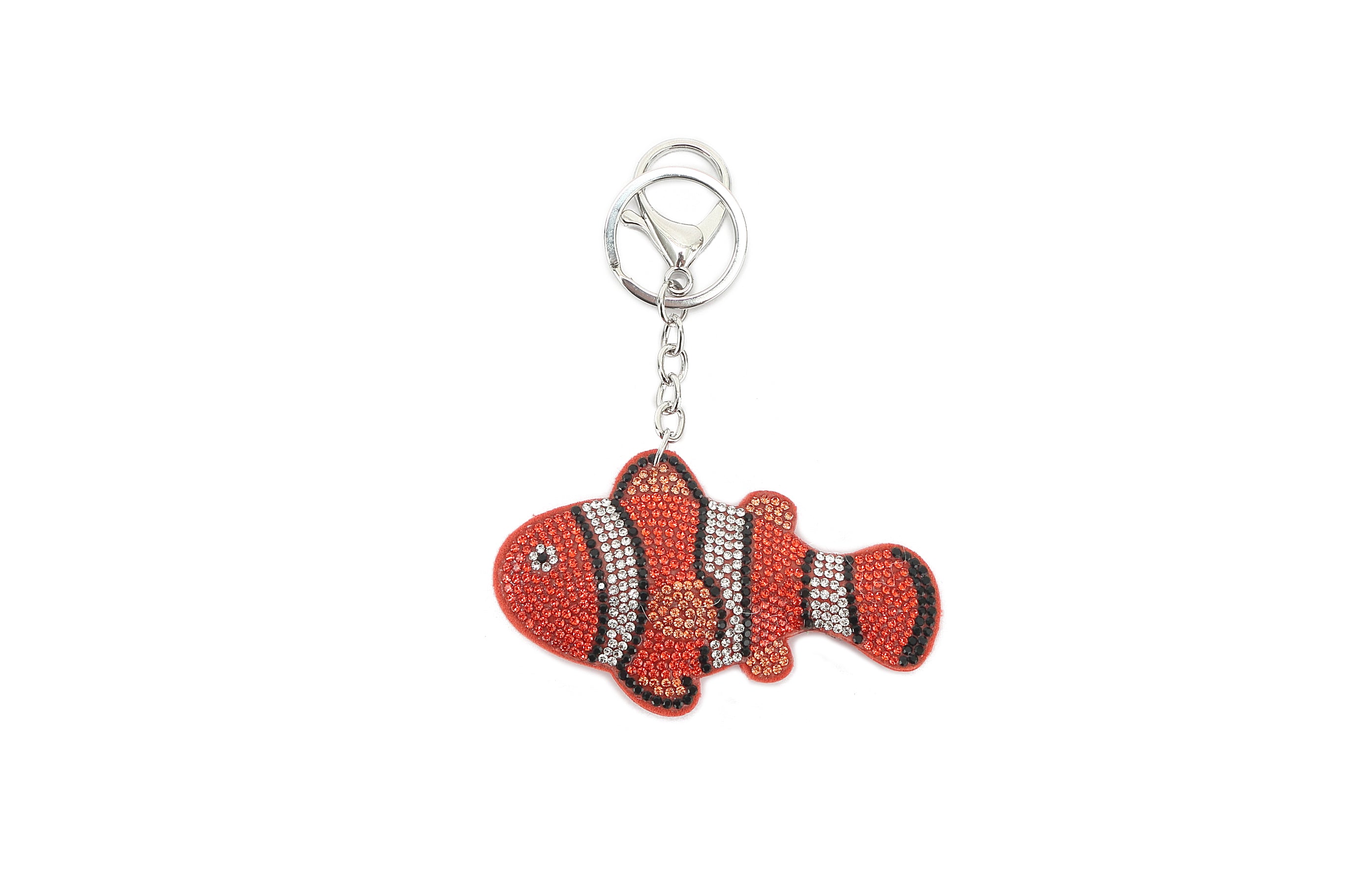 Crystal Fish Orange Bag Charm - Elegant & Stylish Accessory for Handbags, Backpacks & Keychains | Perfect Gift for Women & Girls