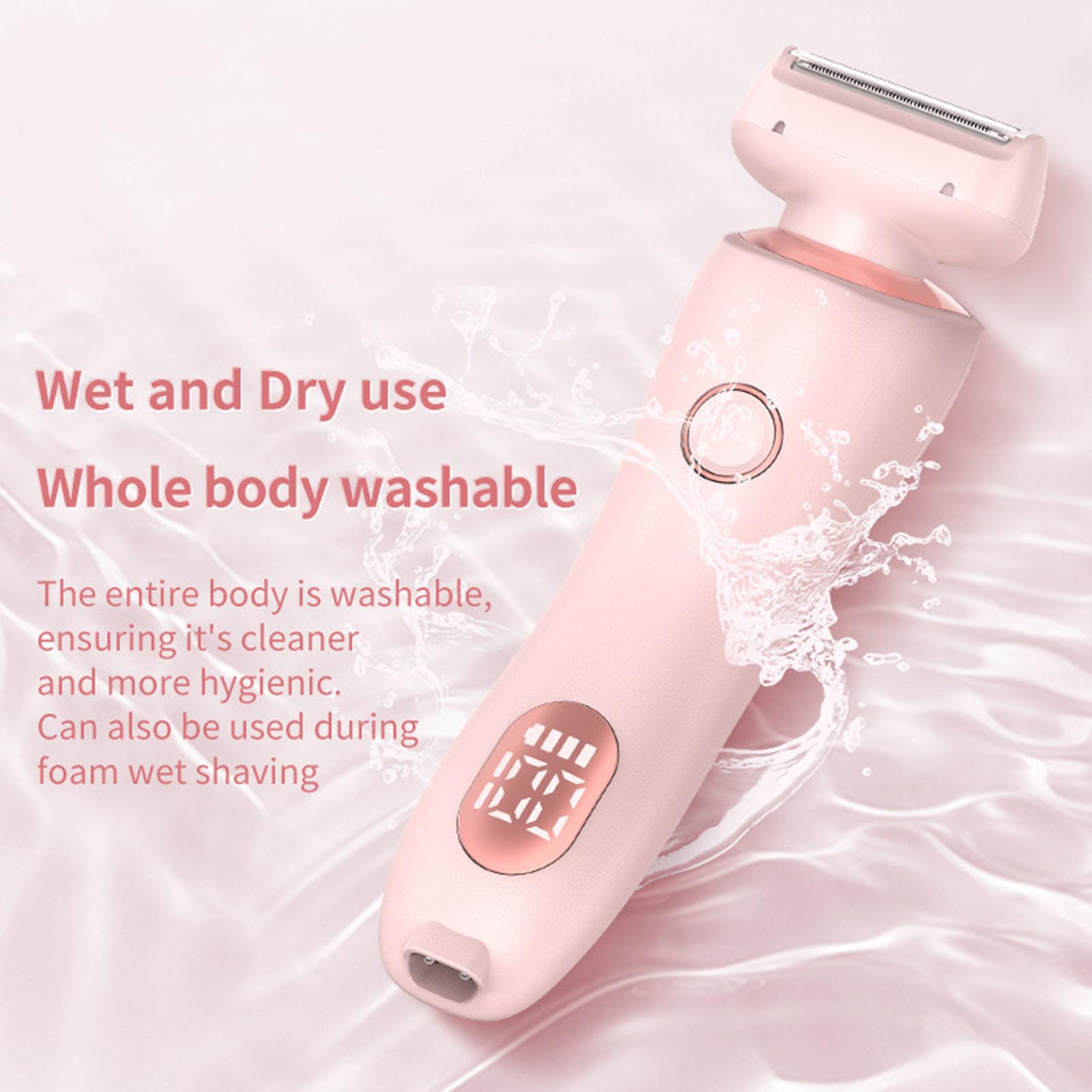Beautibloom 2-in-1 Electric Razor for Women - Painless Hair Removal for Underarms, Bikini Line & Private Areas - Waterproof Wet/Dry Shaver - Portable & Rechargeable - Perfect for Travel, Gym & Home Use (Blue)