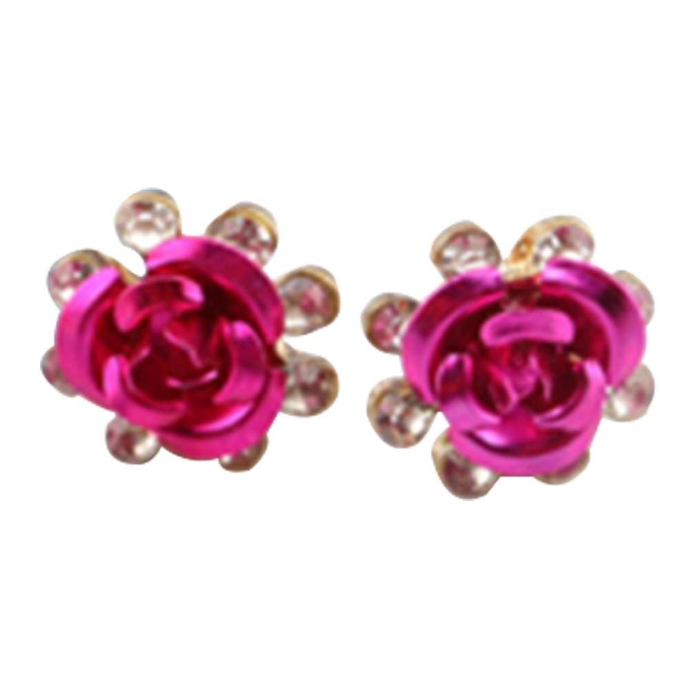Elegant Rose Flower Stud Earrings for Women - Rose Red Charm Jewelry | Perfect for Valentine's Day Gifts, Anniversary Presents & Everyday Wear