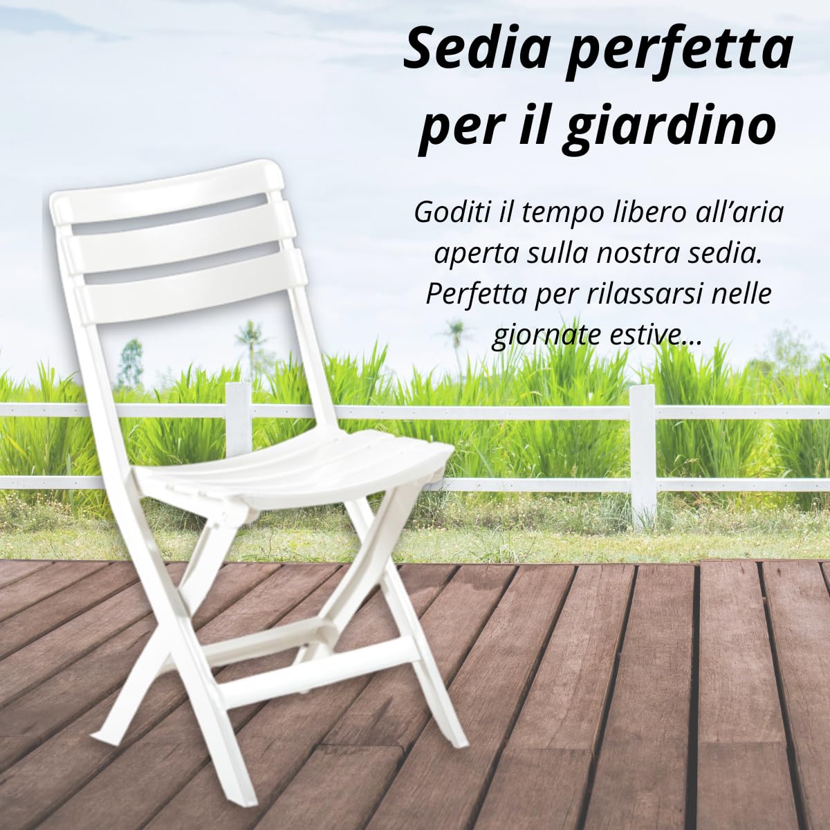 Tomaino 4-Pack Folding Plastic Chairs for Outdoor & Indoor Use - Portable Garden, Balcony, Camping Chairs - Lightweight & Durable (New Green) - Perfect for BBQs, Picnics, and Beach Trips