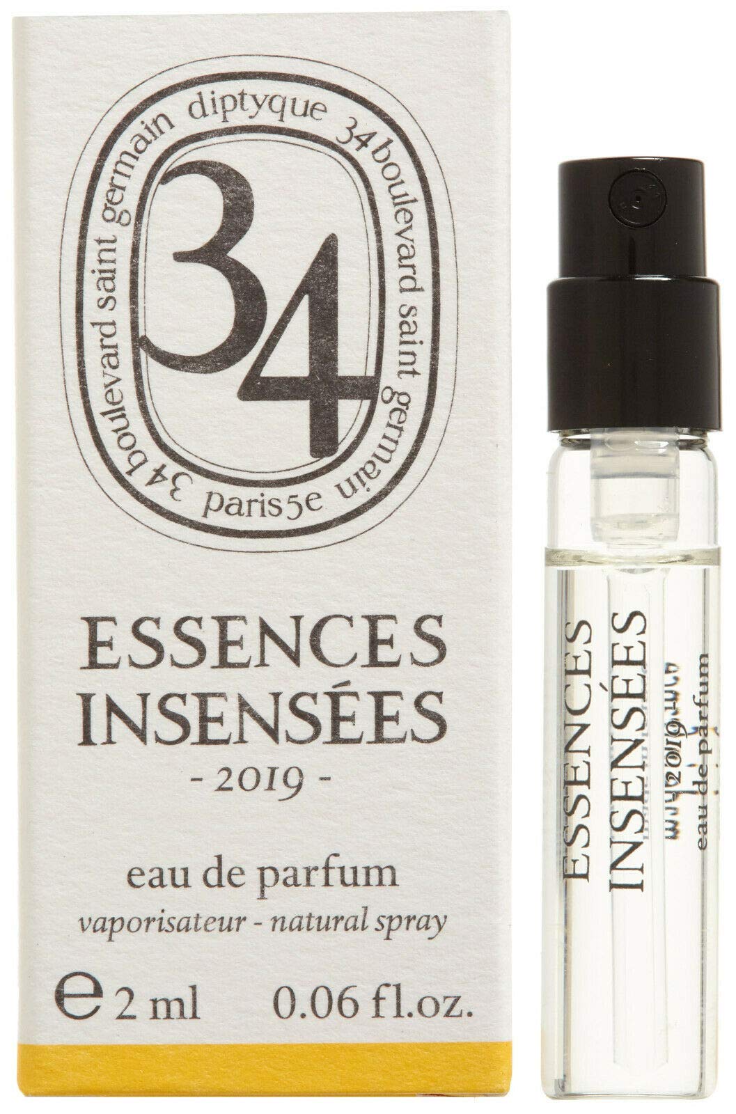 Diptyque 34 Essences Insensees 2019 Eau de Toilette Travel Spray .06 oz - Luxury Unisex Perfume for Travel, Gifts & Everyday Elegance