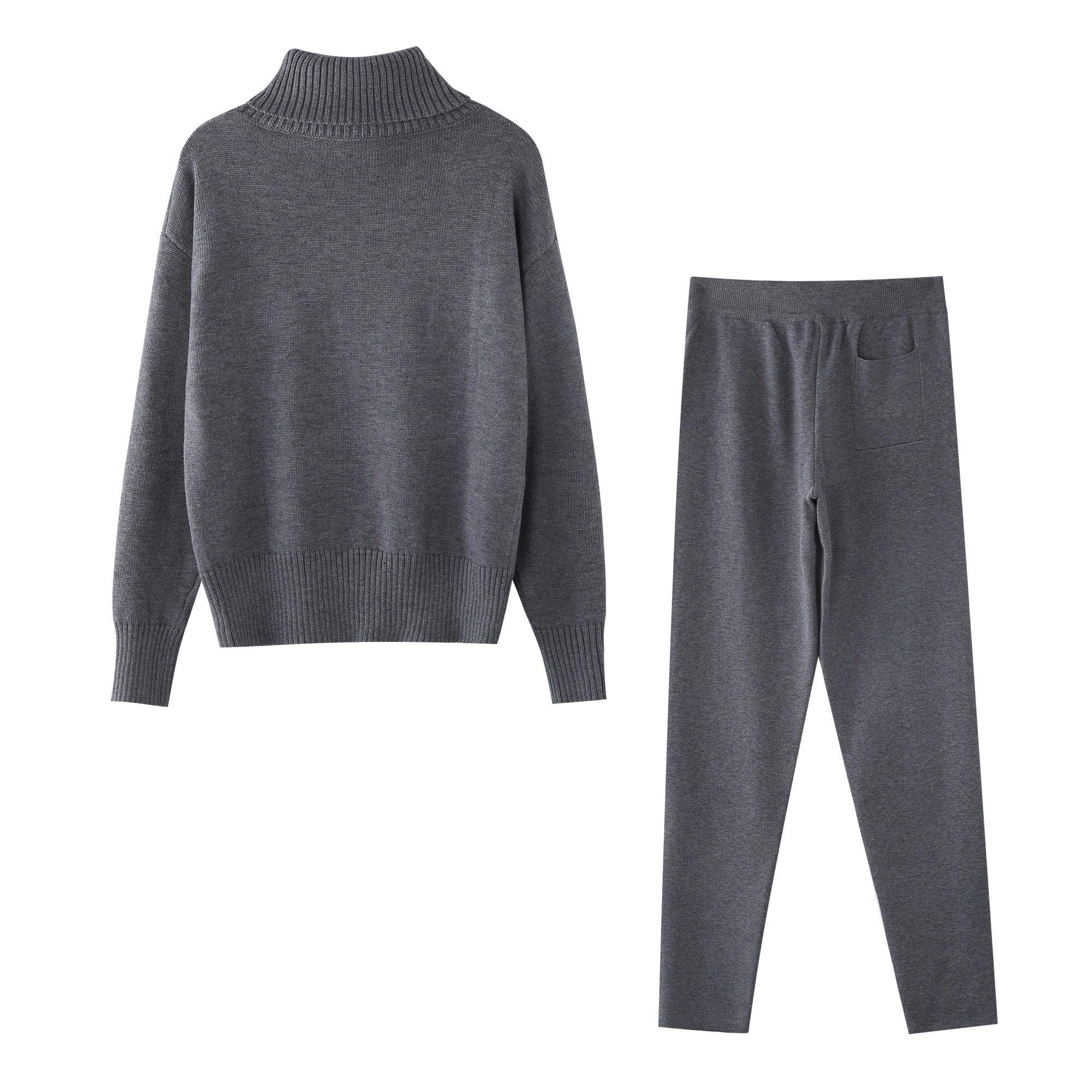 Women's Wool Knit Sweater Set - 2 Piece Outfit with Cardigan & Top | Cozy Winter Fashion for Work, Dates & Casual Outings