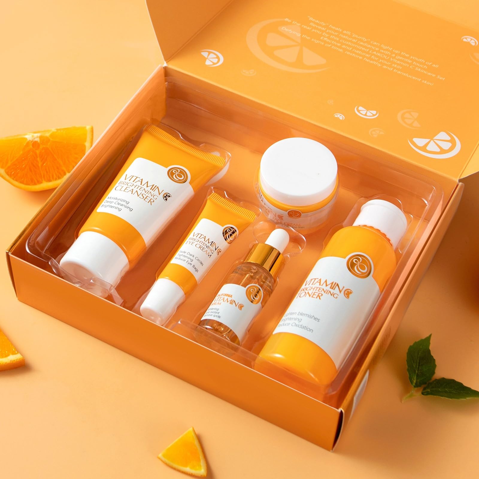 Vitamin C Skincare Set - Anti Aging Kit for Women & Teens | 5-Piece Gift Set for Hydration & Facial Care | Perfect for Valentine's Day Gifts