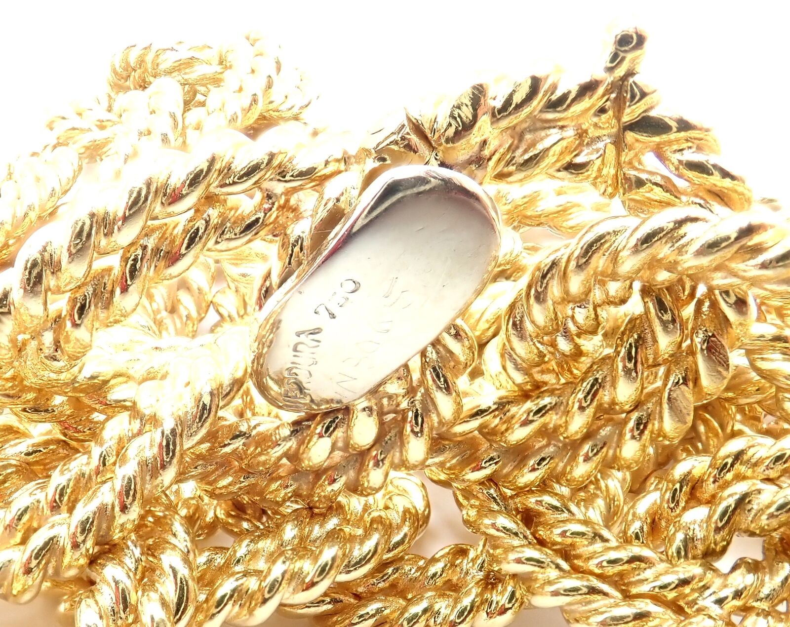 Authentic Verdura 18k Yellow Gold Rope Link Choker Necklace - Vintage Luxury Jewelry for Women - Perfect for Evening Parties, Weddings & Special Occasions