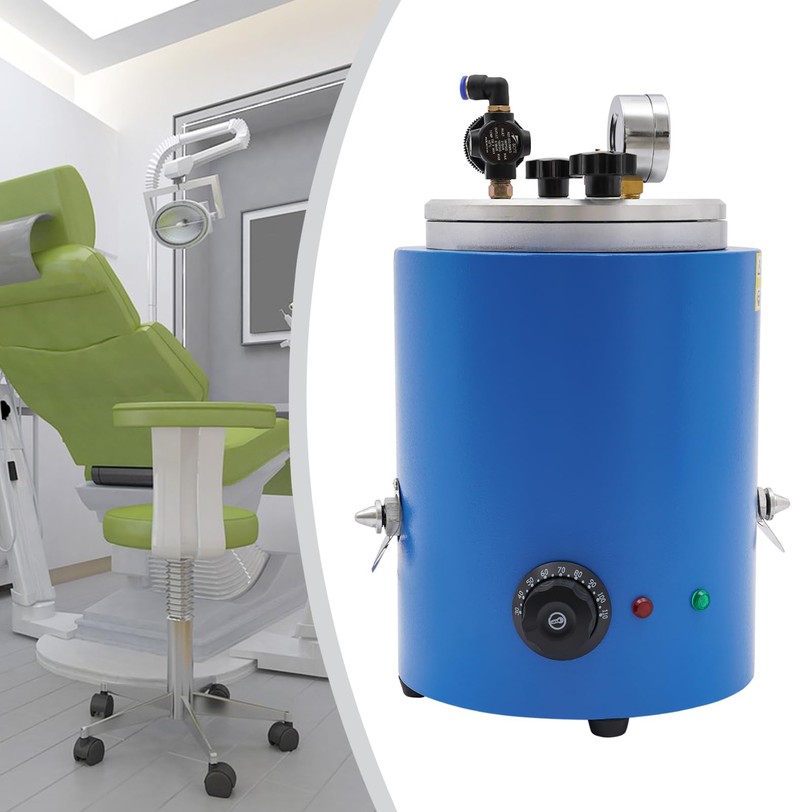 2.2L 110V 500W Wax Injection Machine with Double Nozzle & Adjustable Temperature (30℃-110℃) - Professional Jewelry Wax Casting Equipment for Rings, Bracelets & Dental Appliances - Perfect for Jewelry Making, Wax Modeling & Small Batch Production