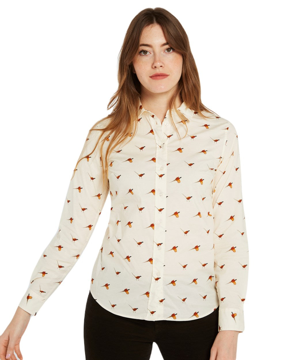 Dubarry Women's Calamint Pheasant Print Shirt - Stylish Floral Button Down Blouse for Casual Wear & Outdoor Activities