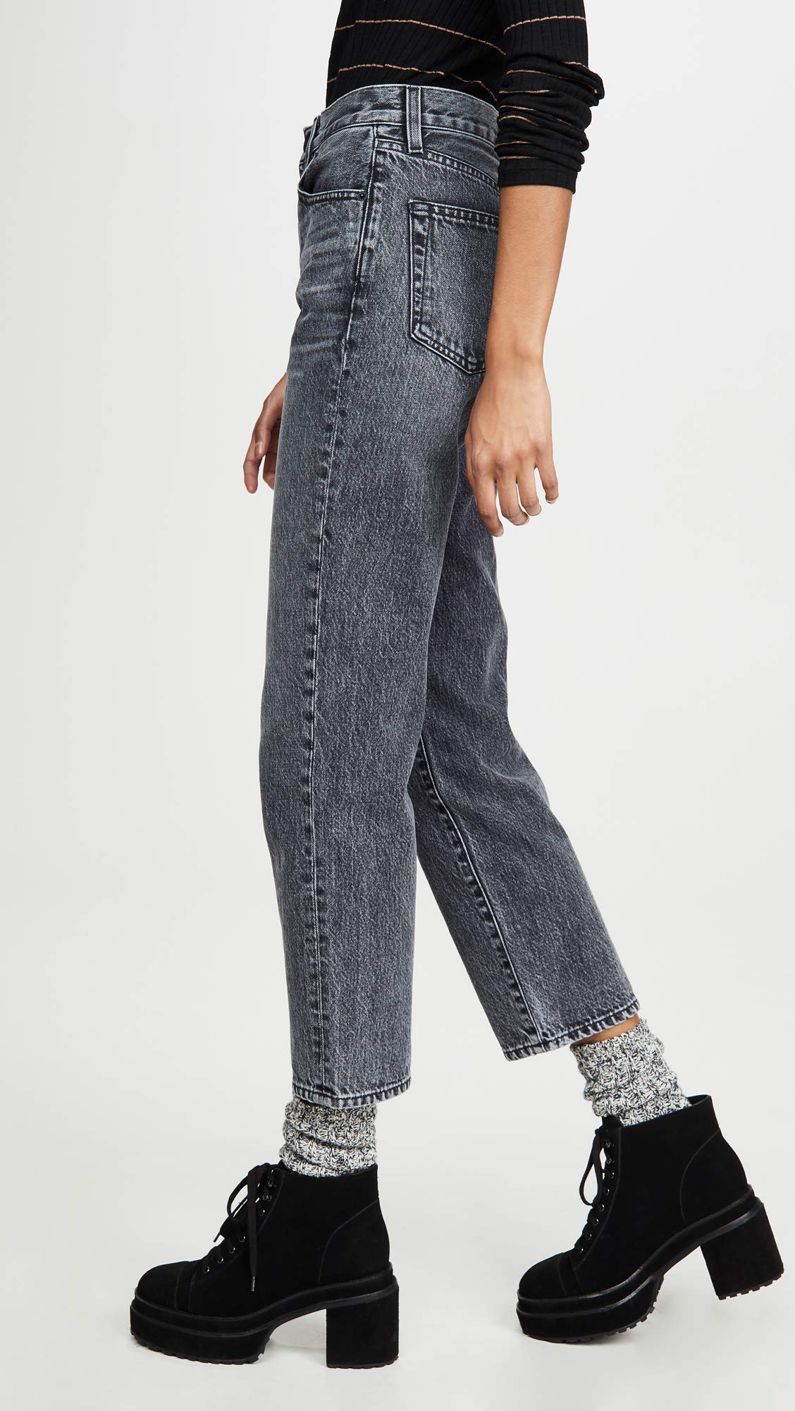 Women's High Waist London Crop Jeans - Trendy Distressed Denim Pants for Casual Outfits & Street Style