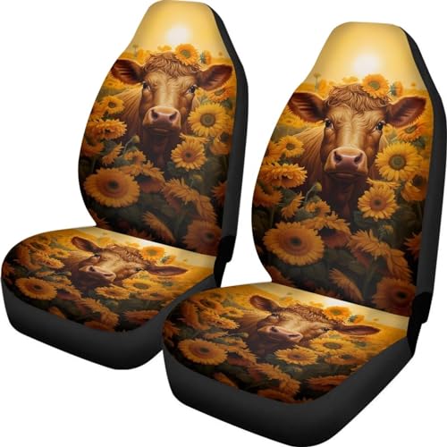 Sunflower Highland Cow