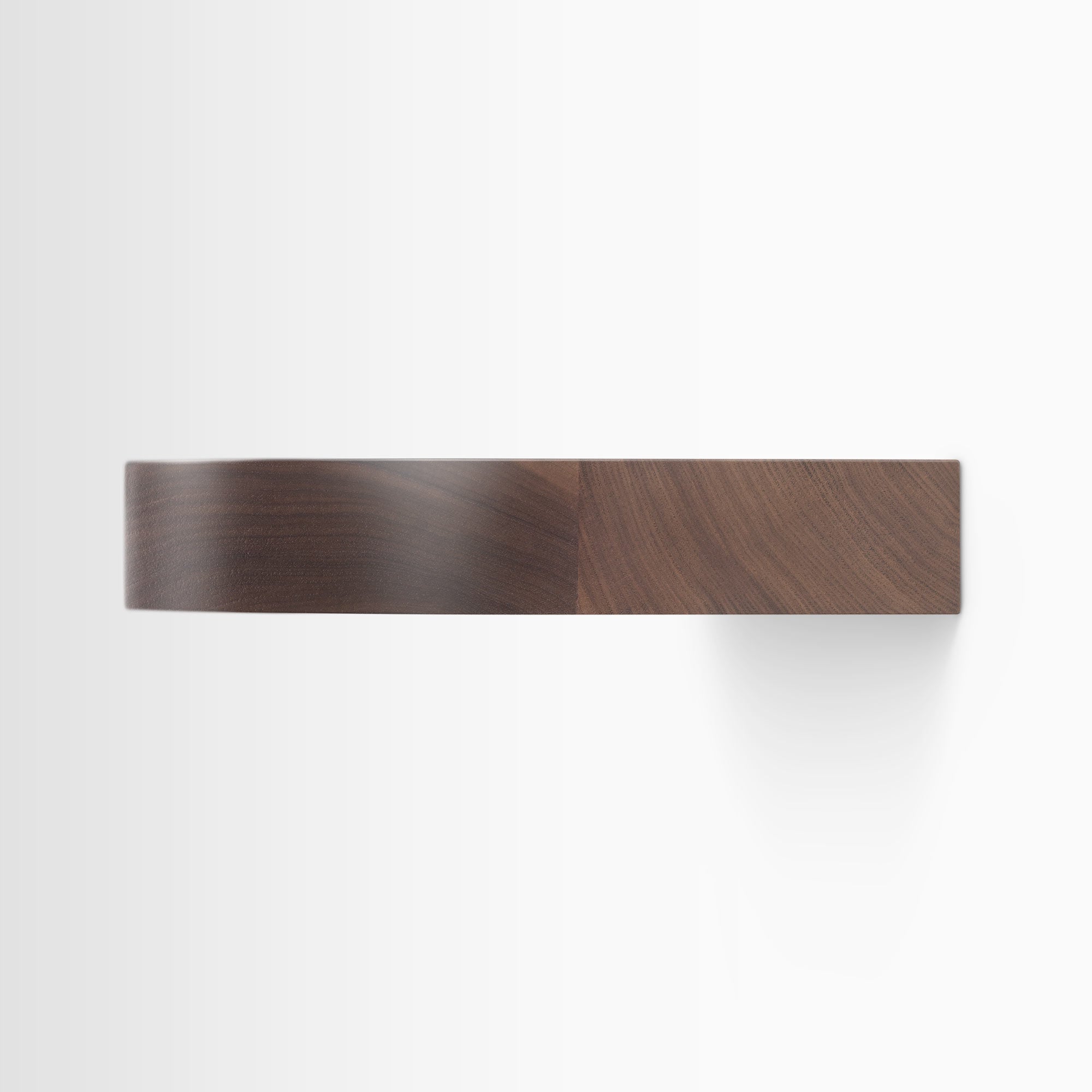 Aksel RADius Floating Shelf - Solid Walnut Wood, Wall Mounted, Modern & Minimalist Design - Perfect for Living Room, Bedroom, or Office Decor