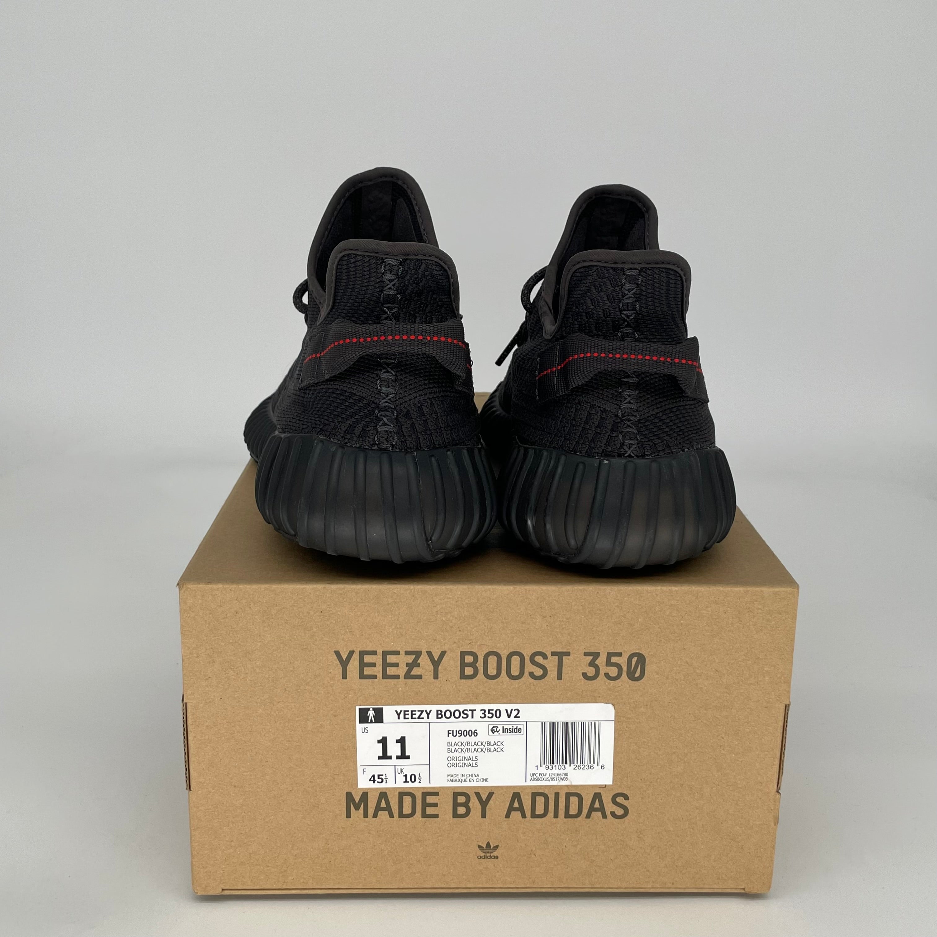Adidas Yeezy Boost 350 V2 Black Non-Reflective Men's Running Shoes Size 11 - Style Code FU9006 | Perfect for Streetwear, Gym & Casual Outfits