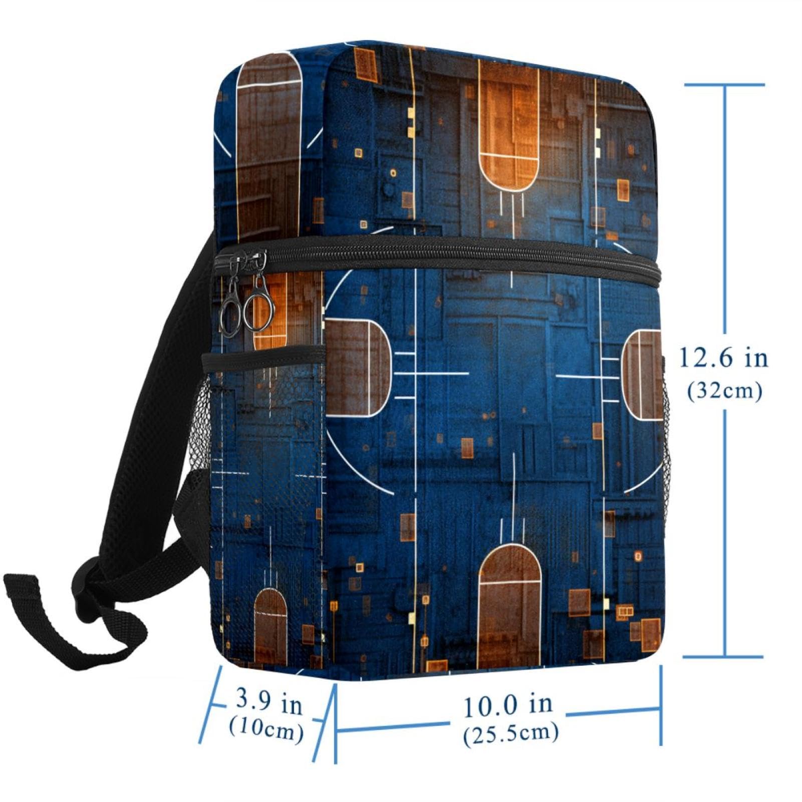 Men's & Women's Travel Backpack - Durable & Stylish Art Basketball Court Design Backpack for Hiking, Gym & Daily Commute