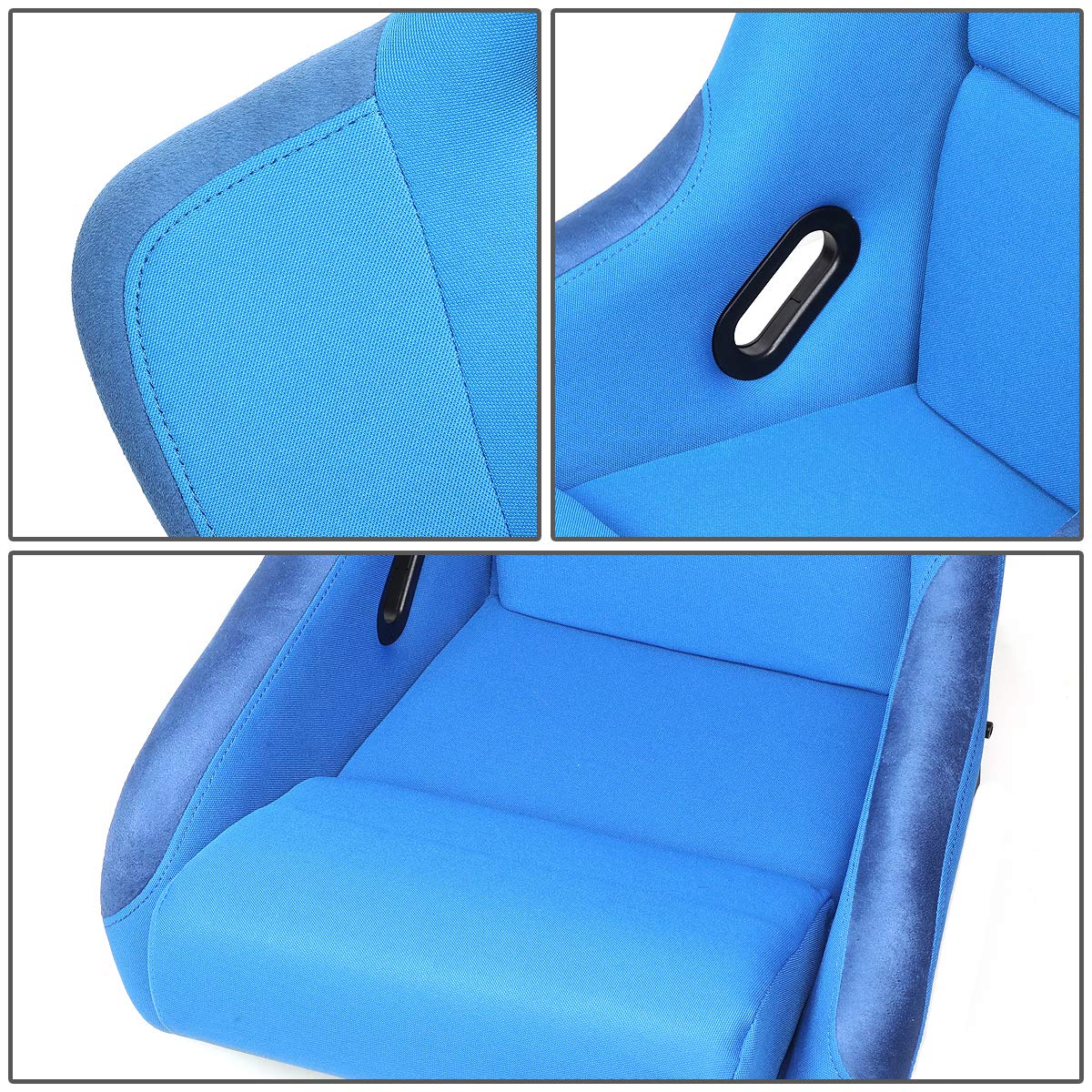 NRG Innovations NRG-FRP-300BL Fiberglass Fixed Back Racing Seat - Blue Bucket Seat with 4-Point Harness Compatibility | Perfect for Drifting, Track Racing & Performance Cars