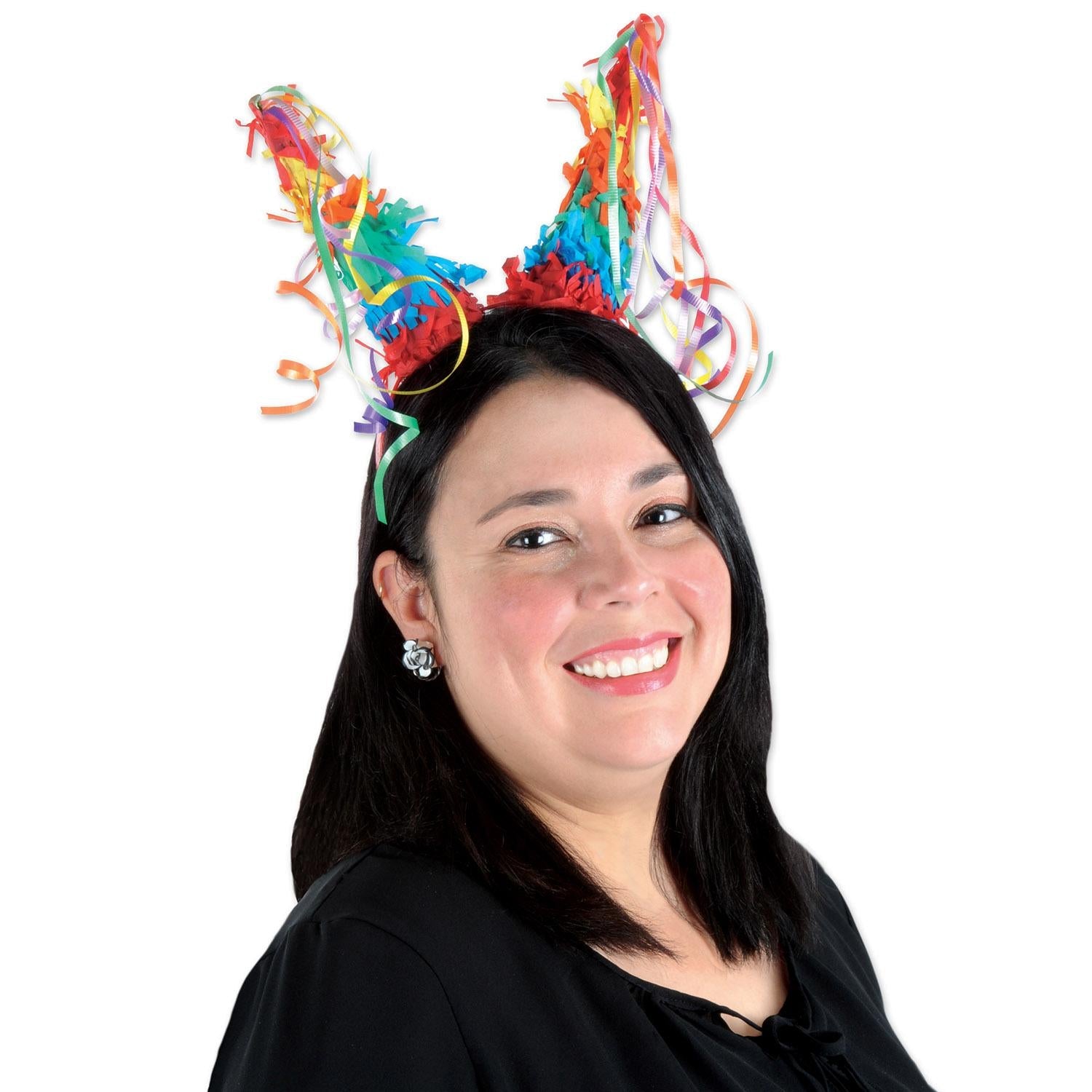 12 Pack Beistle Fiesta Pinata Headbands for Adults & Kids - Colorful Party Headbands for Cinco de Mayo, Birthday Parties & Mexican Themed Celebrations