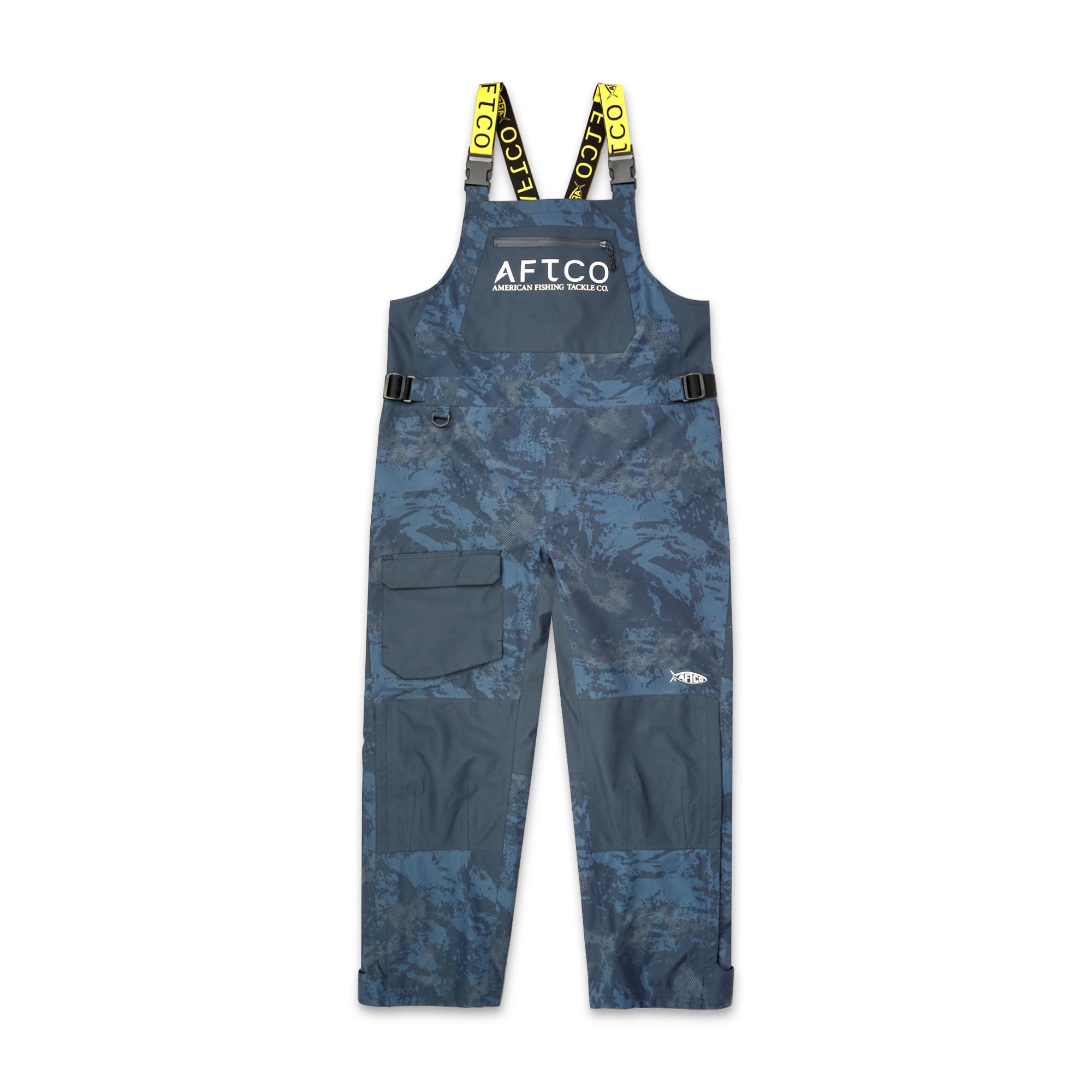 AFTCO Men's Barricade Fishing Bib - Waterproof & Durable Blue Fishing Overalls - Sizes S, M, L, XL, 2XL - Ideal for Saltwater Fishing, Offshore Angling & Cold Weather Protection