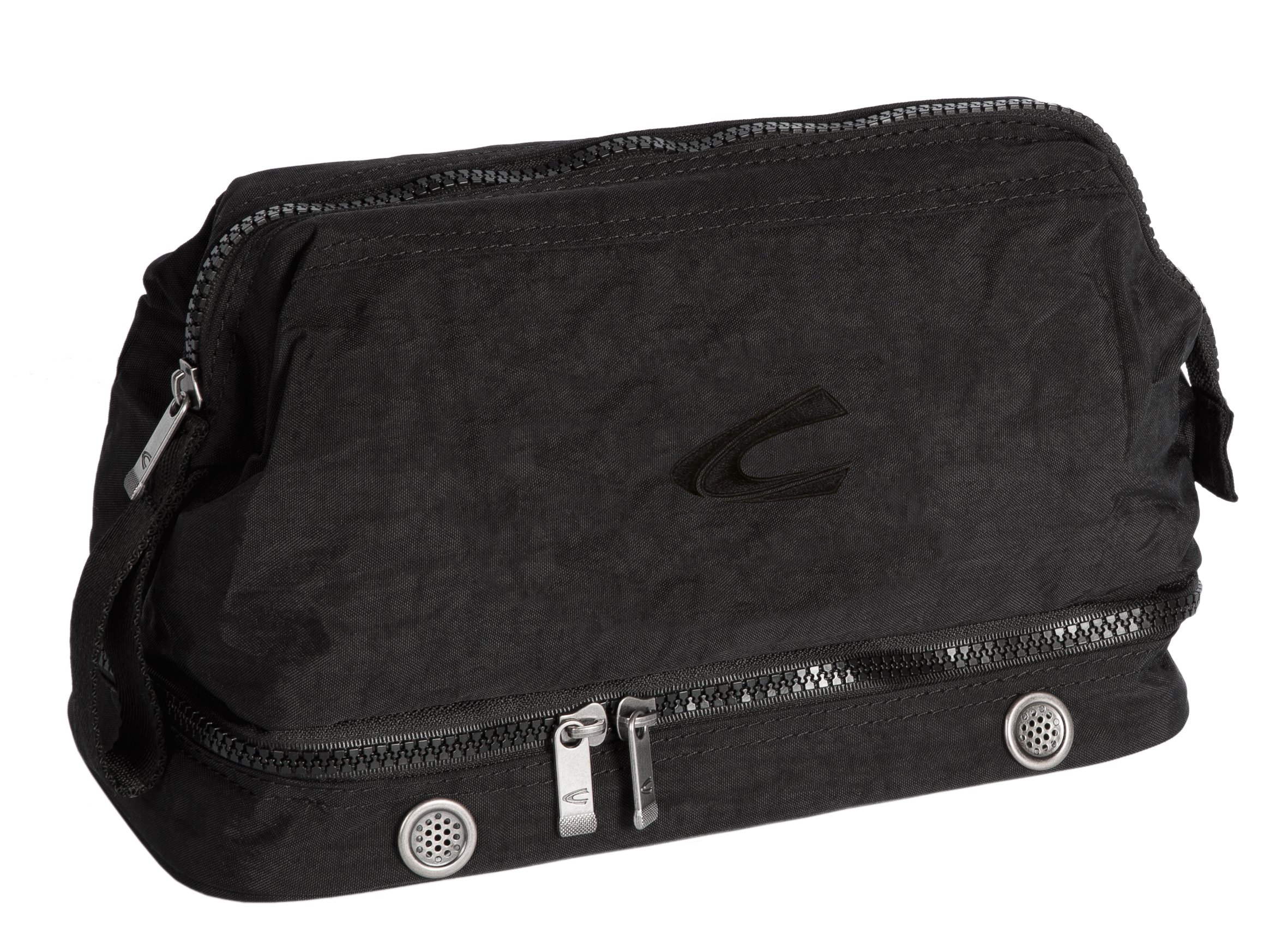 Camel Active Travel Toiletry Bag for Men & Women - Black Water-Resistant Hanging Cosmetic Organizer (26.5x12.5x16 cm) - Perfect for Gym, Camping & Air Travel