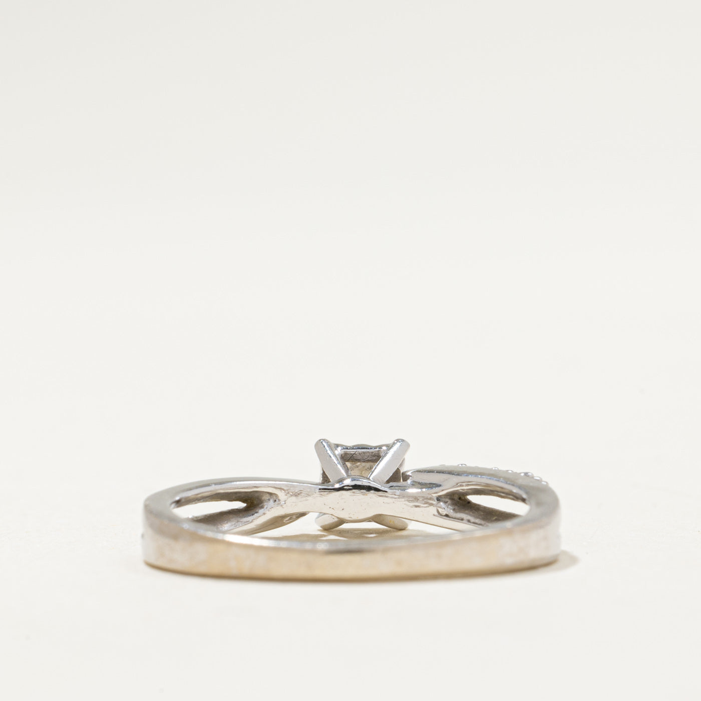 0.23ctw Illusion Set Diamond Crossover Ring - Size 6 | Elegant Stackable Wedding Band, Anniversary Gift for Her | Perfect for Bridal Jewelry & Special Occasions