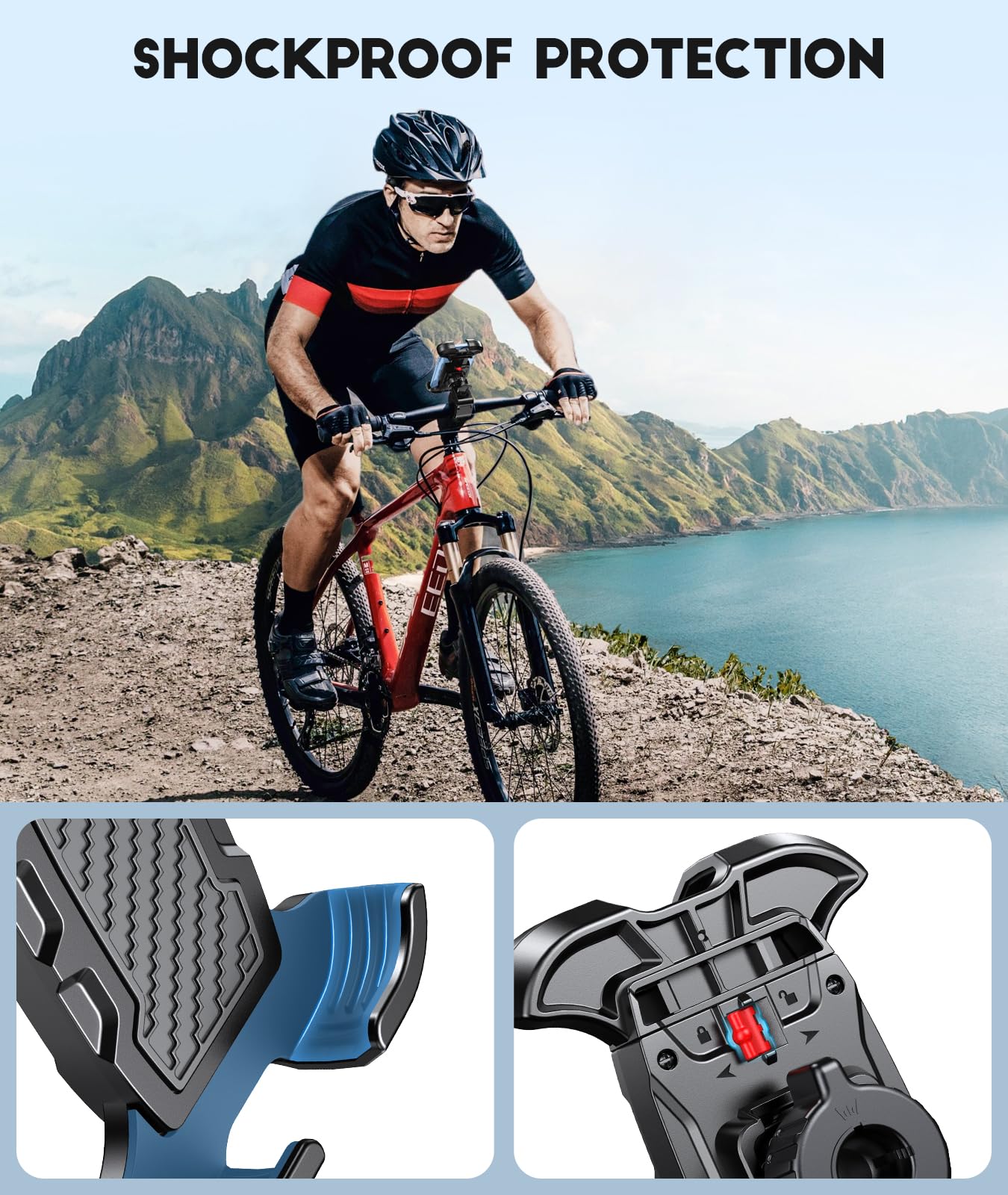 Oldowl Heavy-Duty Motorcycle Phone Mount - Universal Bike Phone Holder for Scooter, Motorcycle & Bicycle Handlebar (4.7