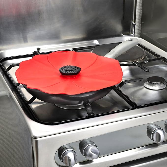 Charles Viancin Poppy Silicone Lids - Reusable Food Covers for Bowls, Jars & Containers - BPA-Free Stretchable Kitchen Lids - Perfect for Food Storage, Meal Prep & Leftovers