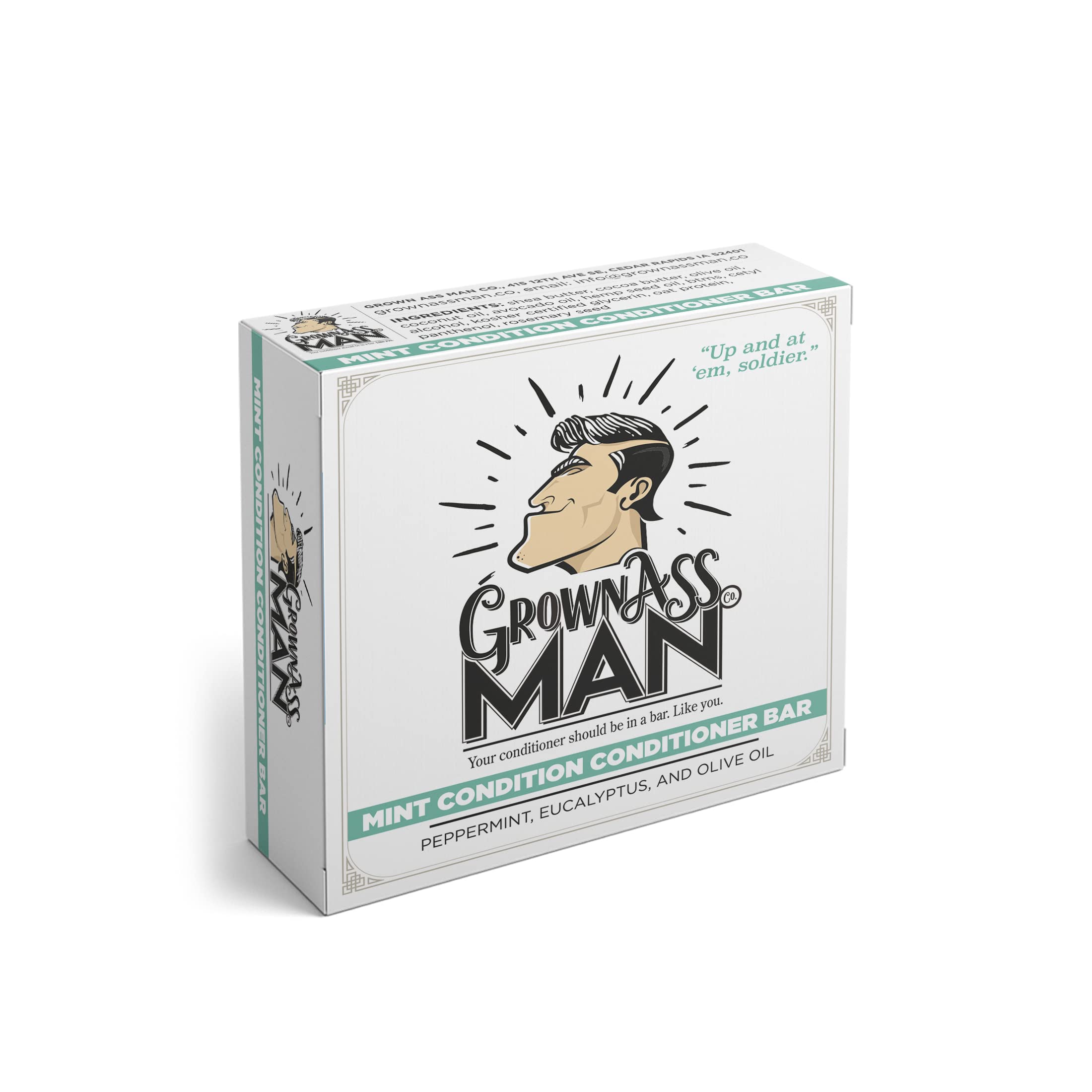 **Men's Full Bath Bundle - Shampoo Bar, Conditioner Bar & Body Bar Set with Natural Oils - Plastic-Free, Sustainable, Vegan & Organic Deep Clean (Mint Scent, 3-Pack) - Perfect for Travel & Eco-Friendly Grooming**