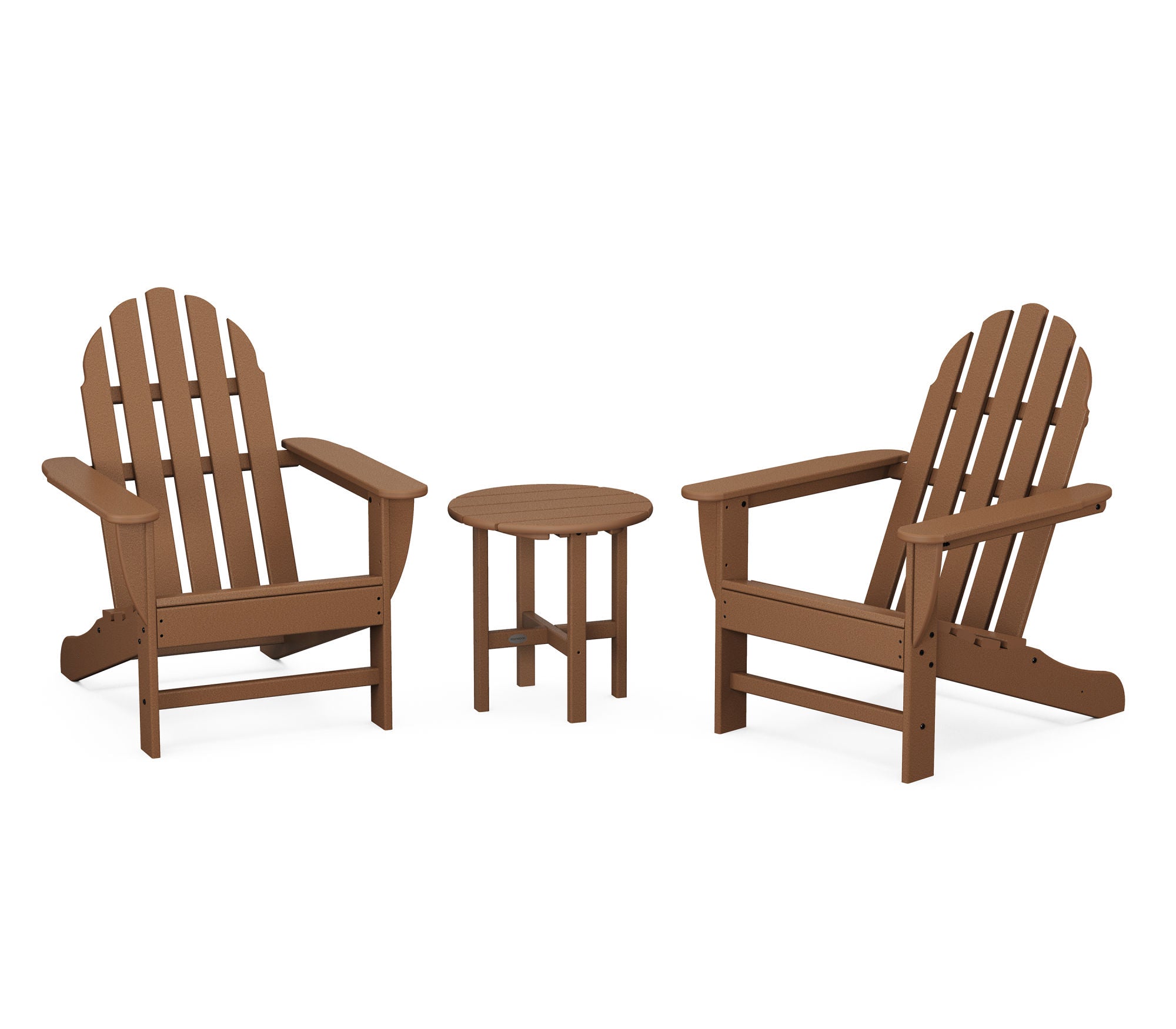 POLYWOOD Classic Adirondack 3-Piece Outdoor Patio Furniture Set - Durable All-Weather Resin Chairs & Table for Garden, Poolside, and Backyard Relaxation