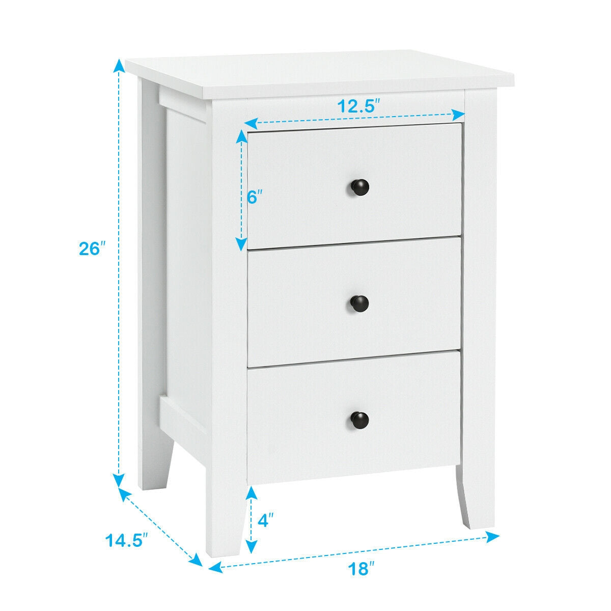 Costway Nightstand Set of 2 - Modern Bedside Tables with Drawer & Shelf for Bedroom, Living Room, or Office - Perfect for Storage & Organization