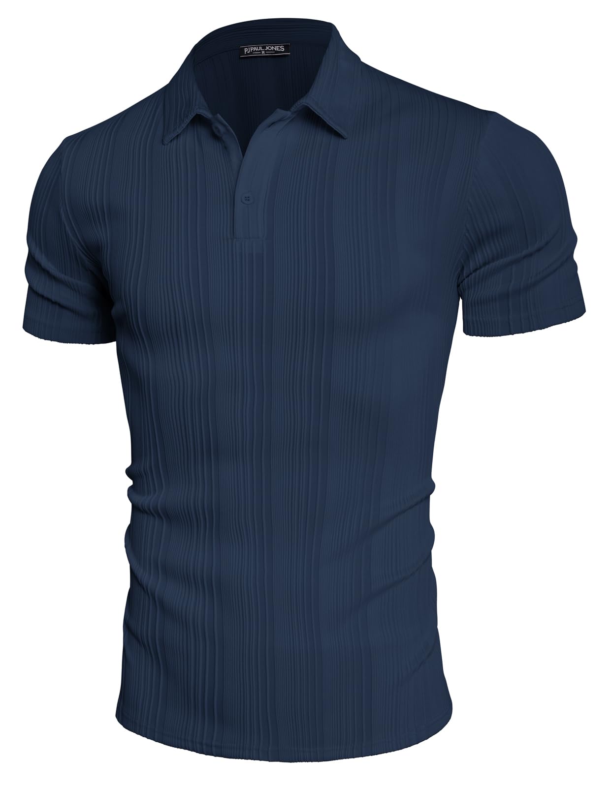 PJ PAUL JONES Men's Textured Knit Polo Shirt - Regular Fit Stretchy Golf Shirt for Men - Breathable Casual & Business Wear - Perfect for Golf, Office, and Everyday Outfits