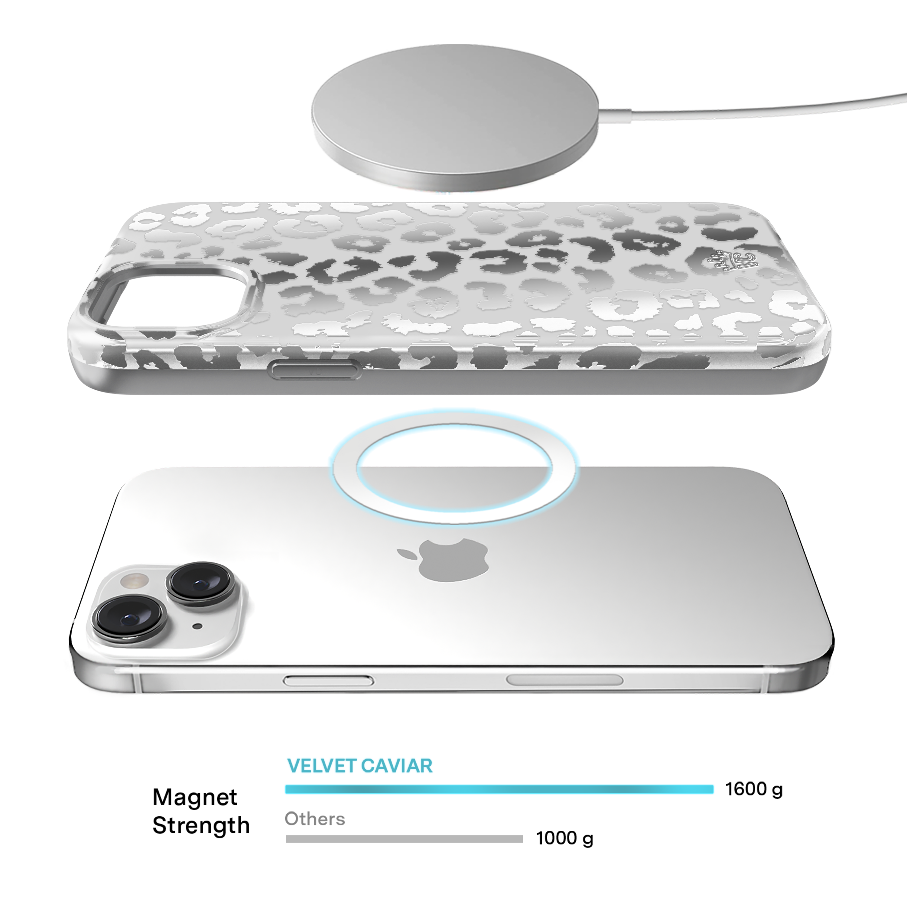 Stylish Chrome Leopard Print iPhone Case - Trendy Protective Cover for iPhone 11/12/13/14/15 Pro Max - Perfect for Fashion Lovers & Night Out Accessories