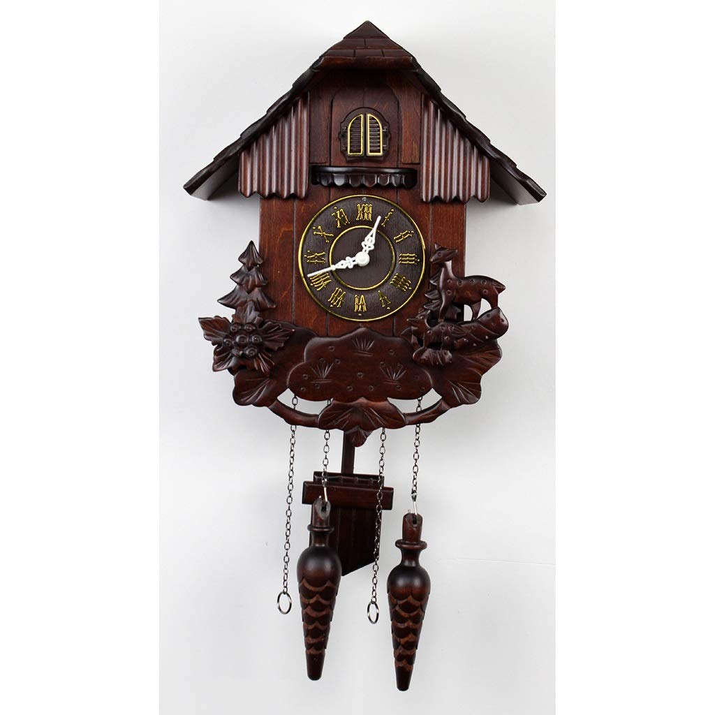 LiRuiPengBJ Basswood Cuckoo Wall Clock - Modern Roman Numeral Quartz Clock with Wooden Bird Design for Home Decor | Perfect for Living Room, Bedroom, Nursery & Office Wall Art | Silent Non-Ticking Wall Clock for Peaceful Home & Workspace