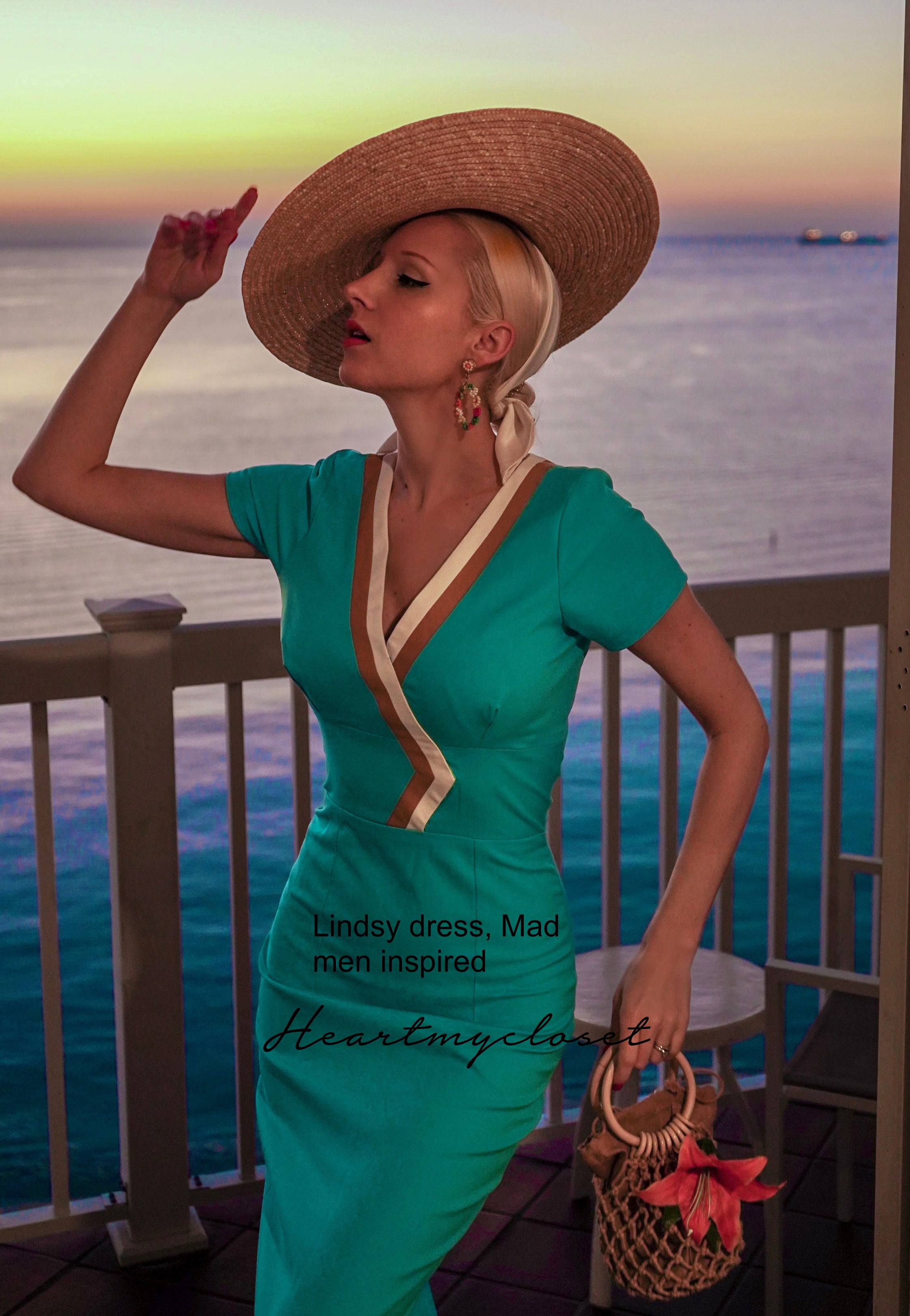 Vintage Joan Holloway Inspired Dress - Elegant V-Neck Retro Style for Women | Perfect for 1950s Themed Parties, Cosplay & Vintage Fashion Lovers