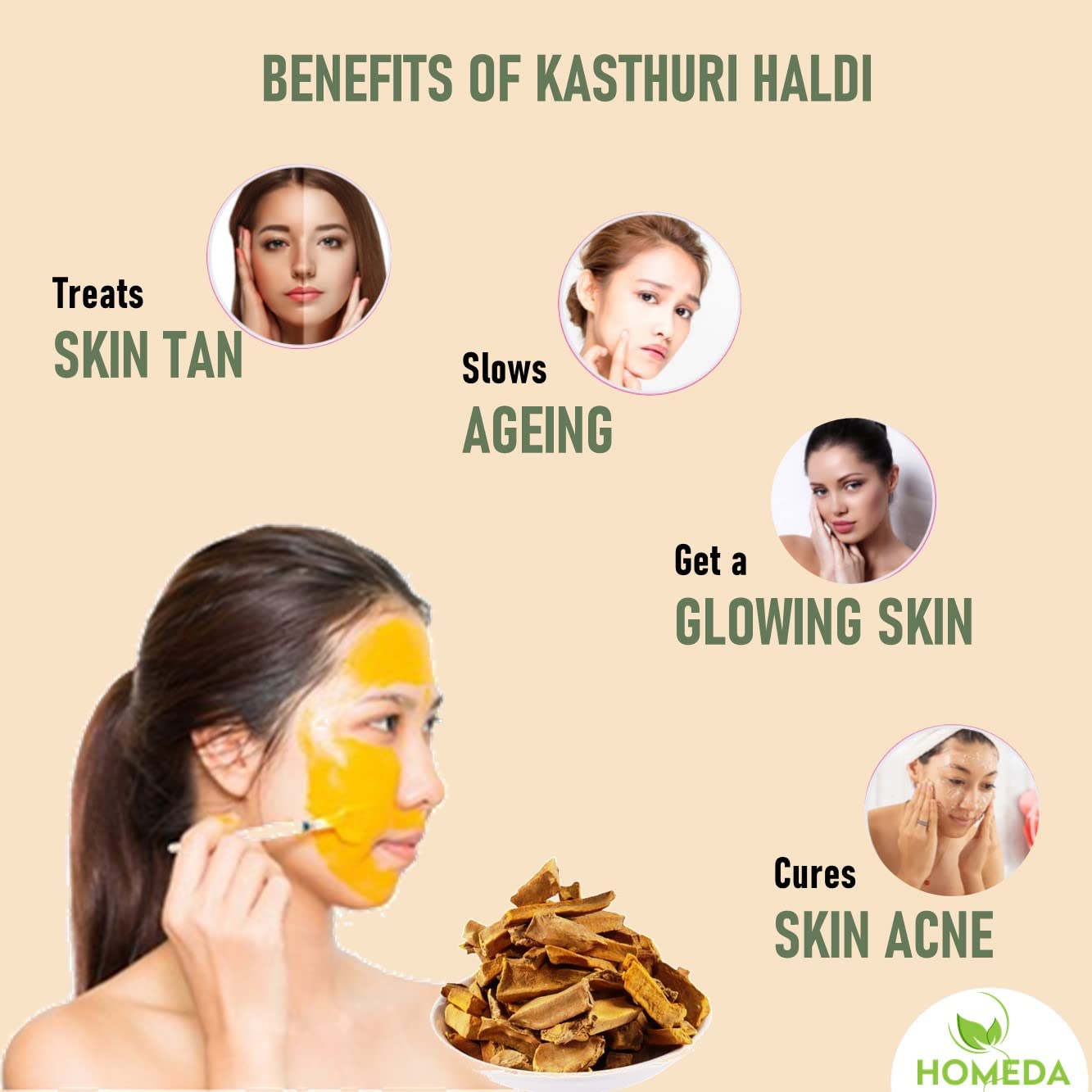 Pure Sandalwood & Wild Turmeric Powder (200g) - Organic Kasturi Haldi & Chandan for Glowing Skin | Face Mask, Ayurvedic Beauty Treatment, Natural Skincare Routine