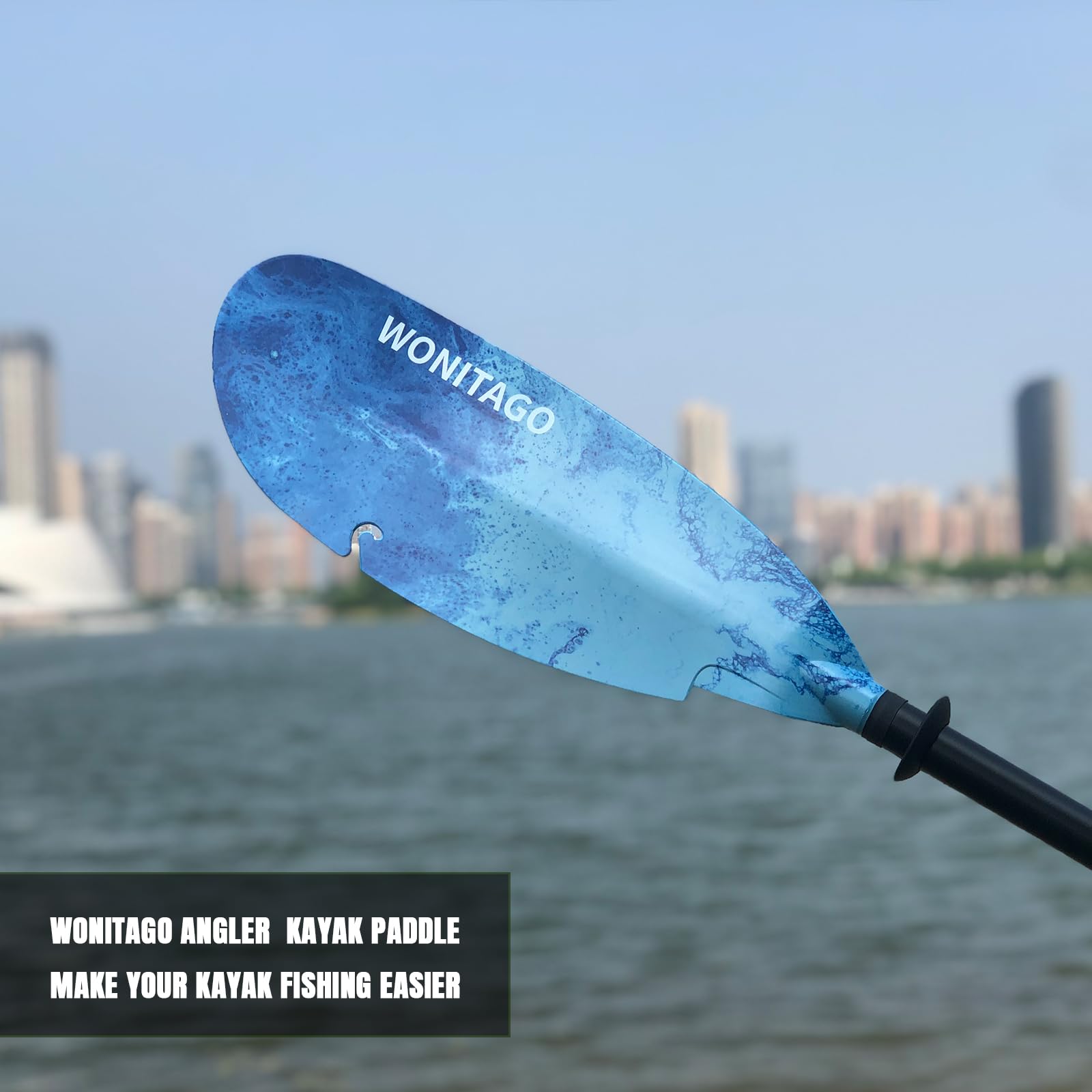 Premium Carbon Fiber Kayak Paddles with Floating Plastic Blades - Adjustable Fishing Oars (230-250cm/90-98 inch) with Paddle Leash - Ideal for Anglers, Kayak Fishing & Outdoor Water Sports