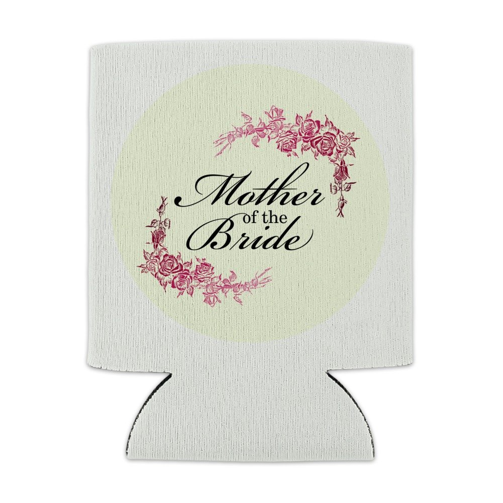 Wedding Floral Mother of the Bride Can Cooler - Insulated Collapsible Drink Sleeve for Beer & Soda - Perfect for Bridal Showers, Weddings & Outdoor Parties